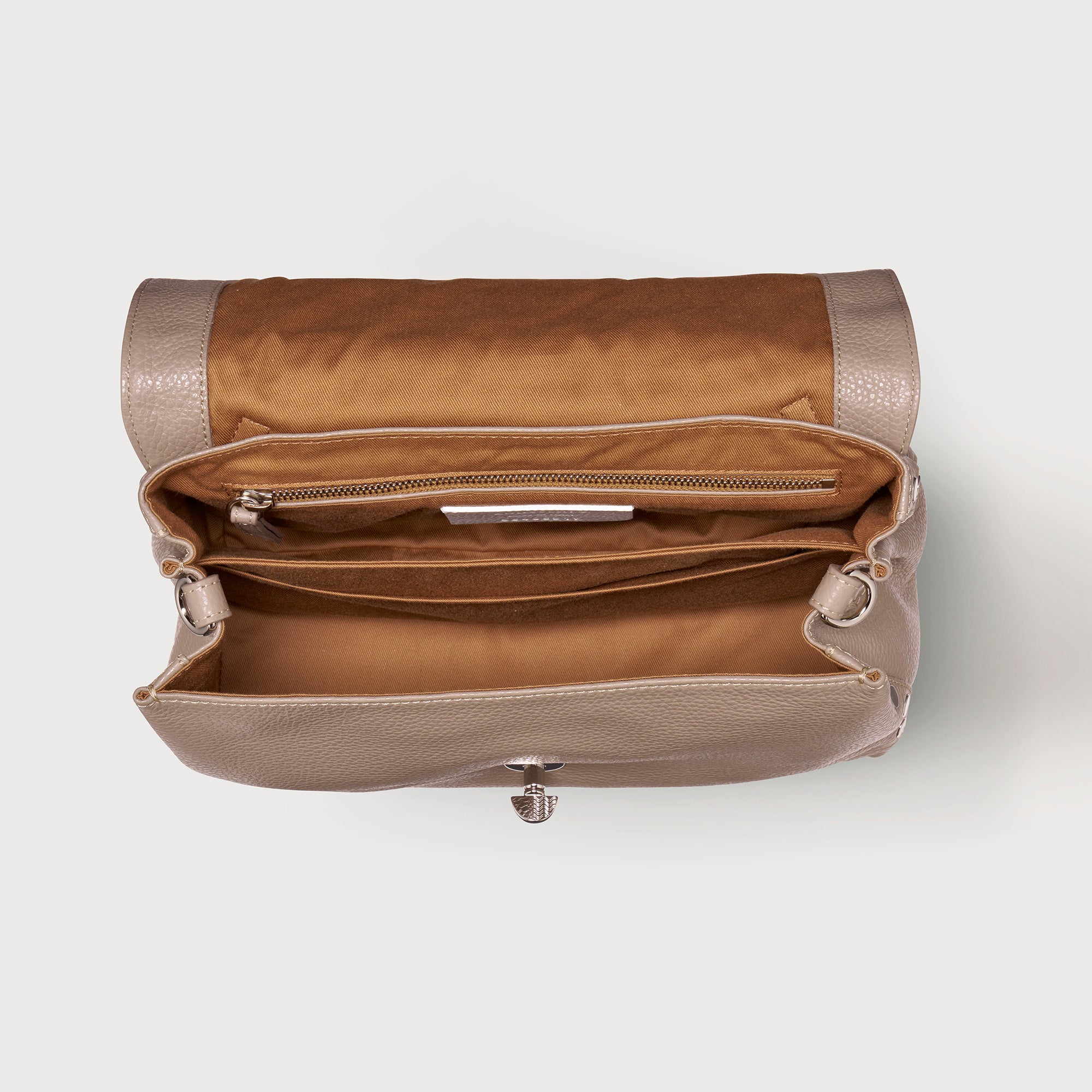 Zanellato Postina® S borsa grigia Creta pelle martellata