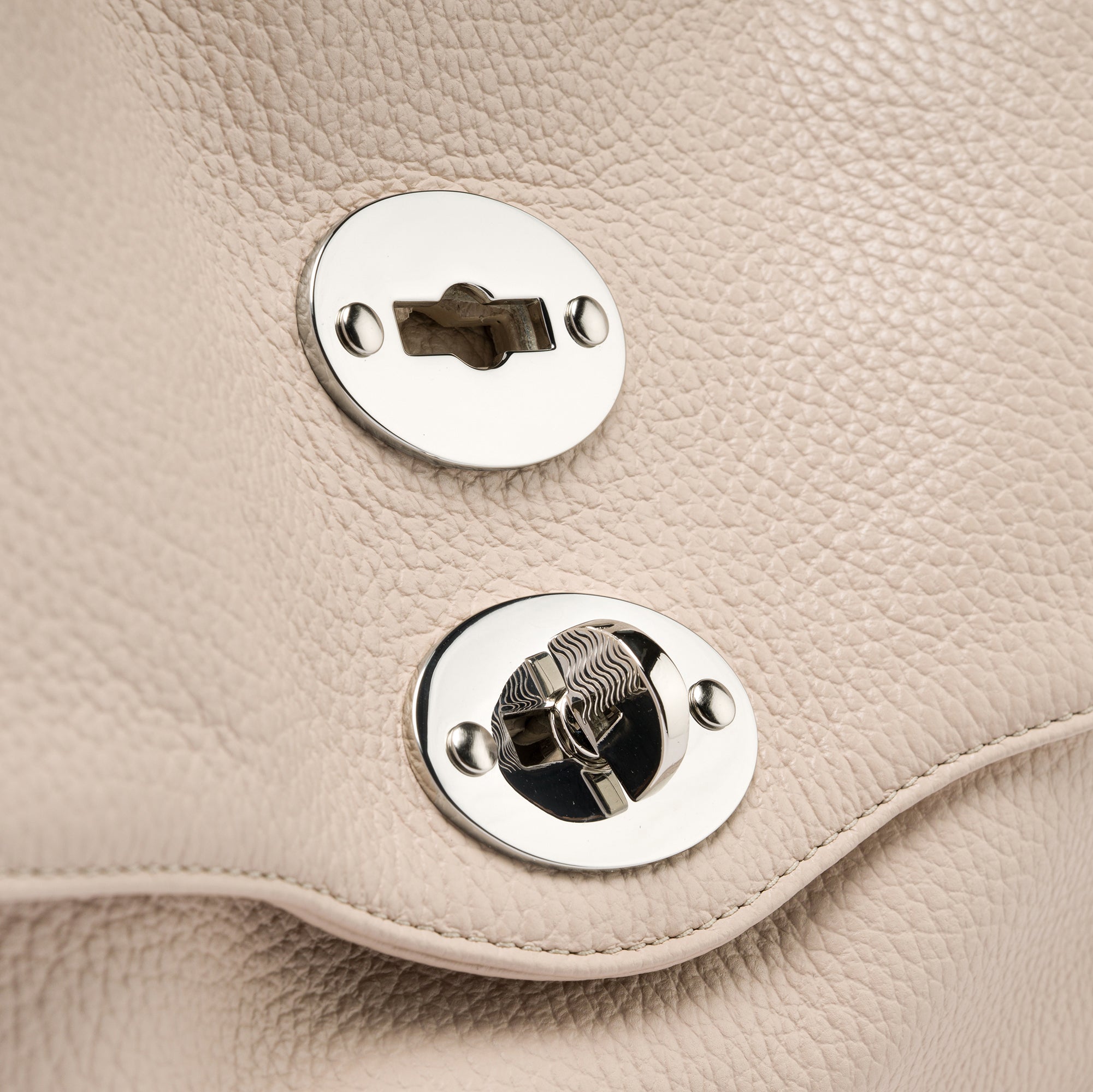 Zanellato Postina® S borsa bianca Carnaroli in pelle martellata