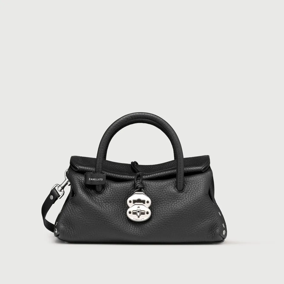 Zanellato Dotta® S borsa Black Nero in pelle martellata