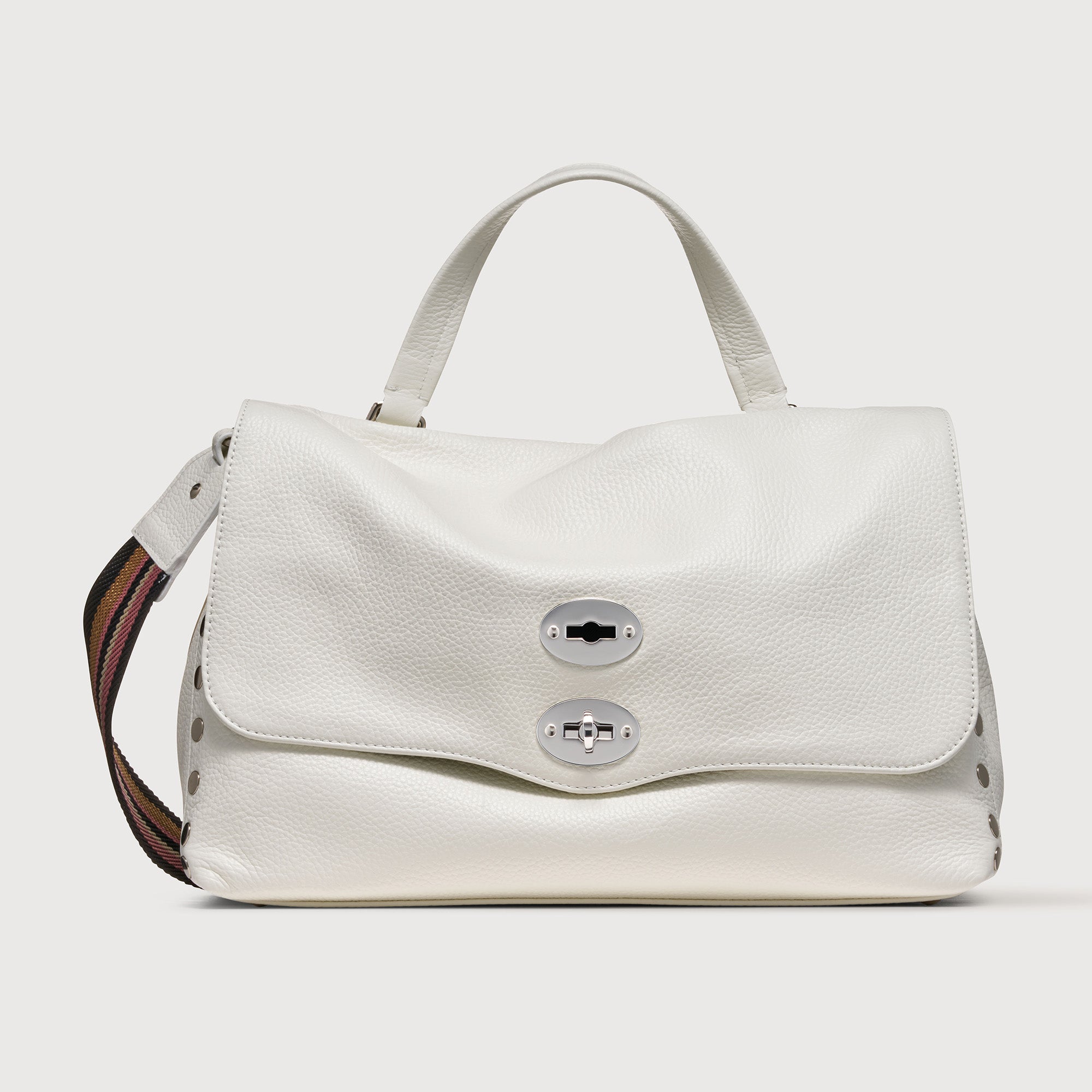 Zanellato Postina® M borsa Bianco Latte pelle martellata