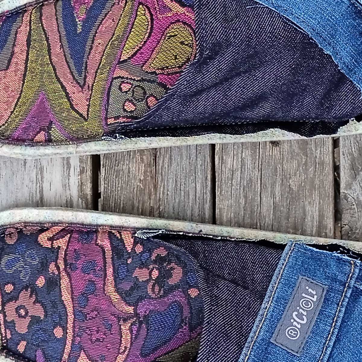 Ricicli Design Accessori Ciabatte tg.45-47 n°08 ciabatte XL jeans