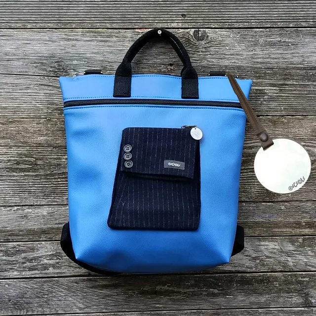 Ricicli Design Borse Borsa Zaino Cinno n°05 bluette