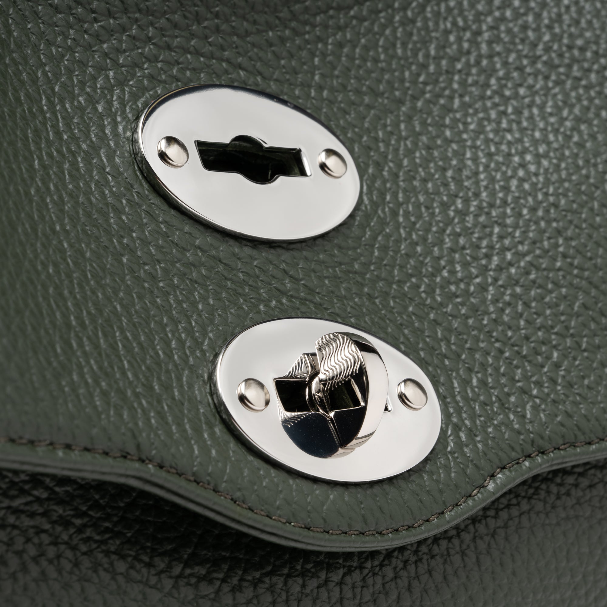 Zanellato Postina® S borsa verde in pelle martellata