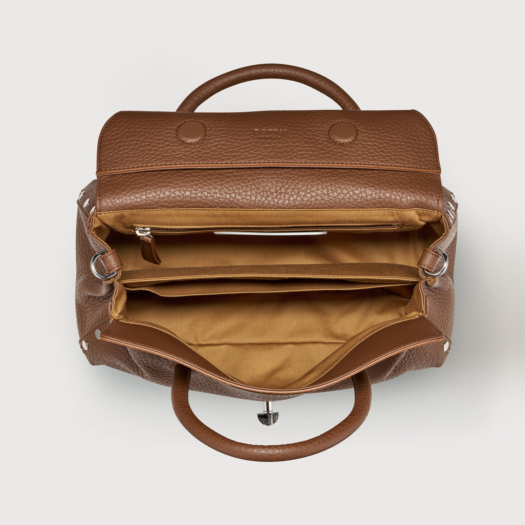Zanellato Dotta® S borsa marrone in pelle martellata