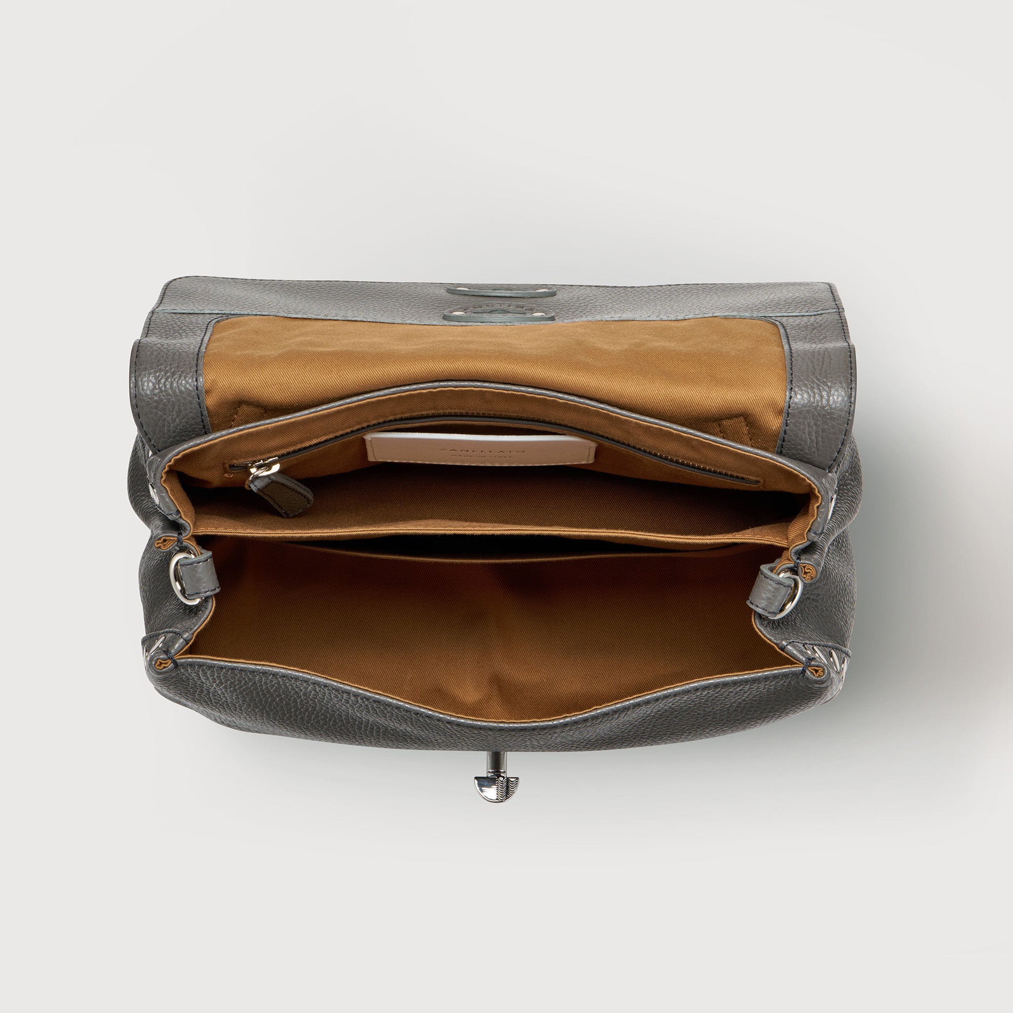 Zanellato Postina® S borsa grigio Montebianco in pelle martellata