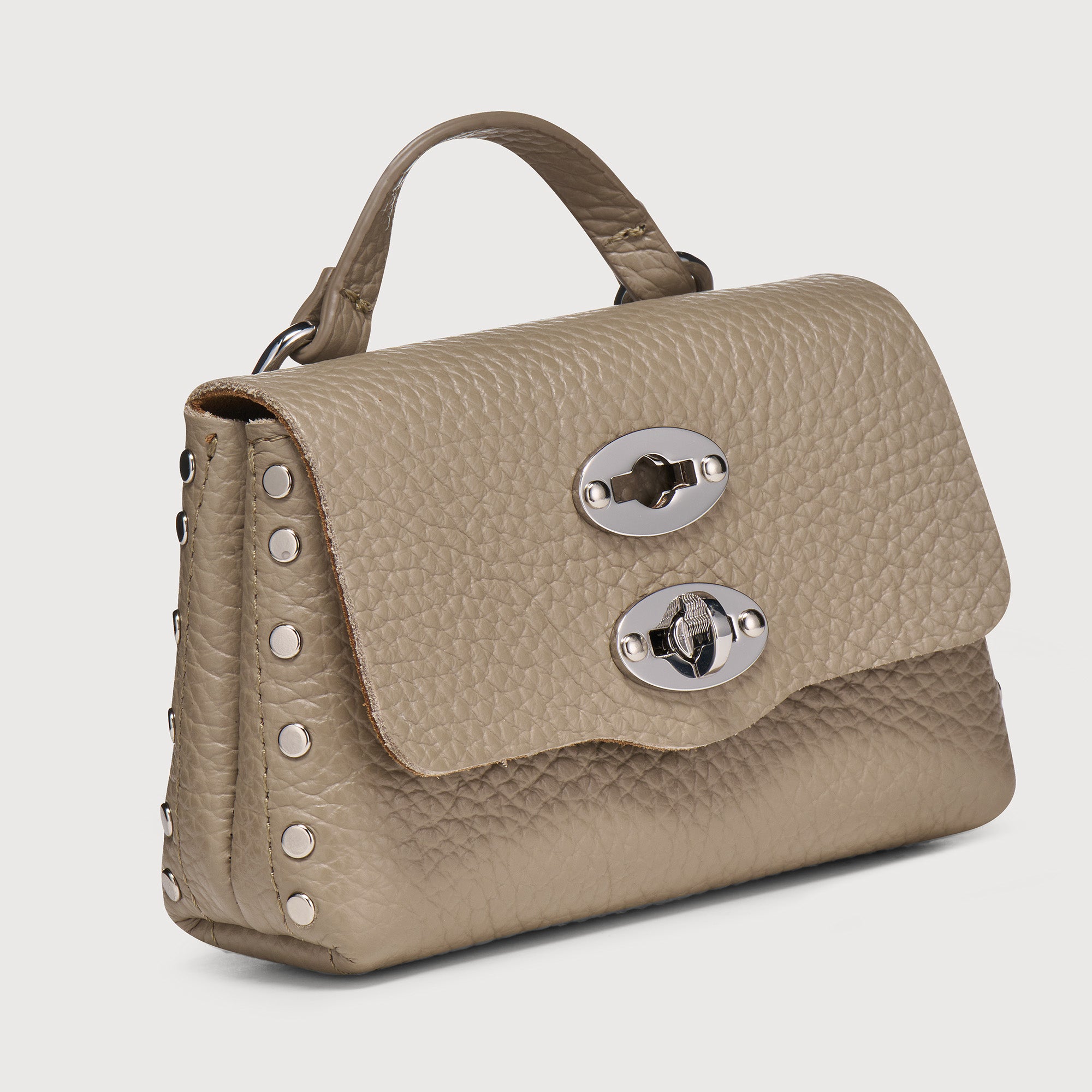Zanellato Postina® Wallet portafoglio mini grigio pelle martellata