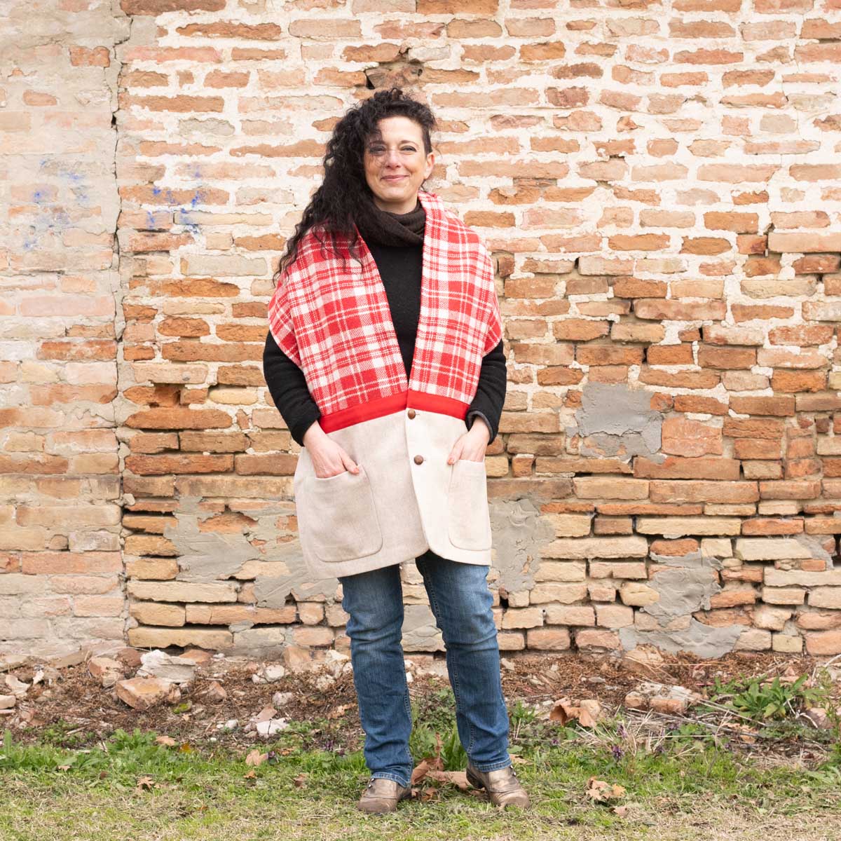 Ricicli Design Accessori Stola Jacket n°04 stola giacca tartan in lana