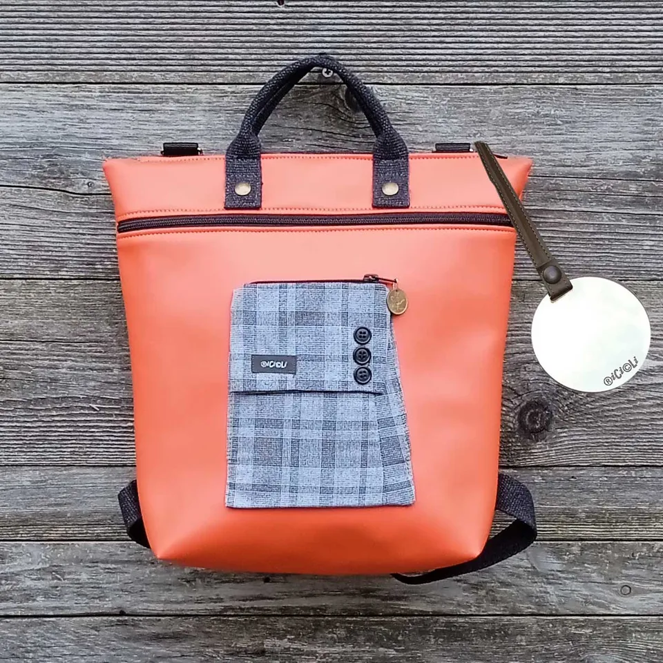 Ricicli Design Borse Borsa Zaino Cinno n°07 arancione