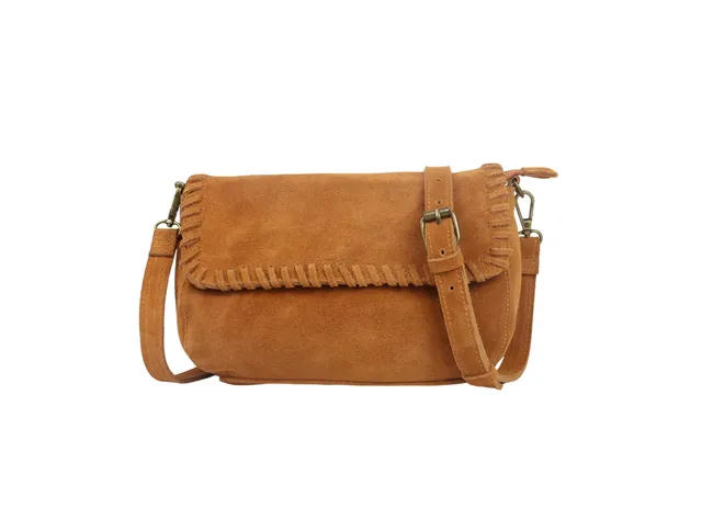 Crazy Lou Sac en cuir sac besace en daim 7384 borsa scamosciata