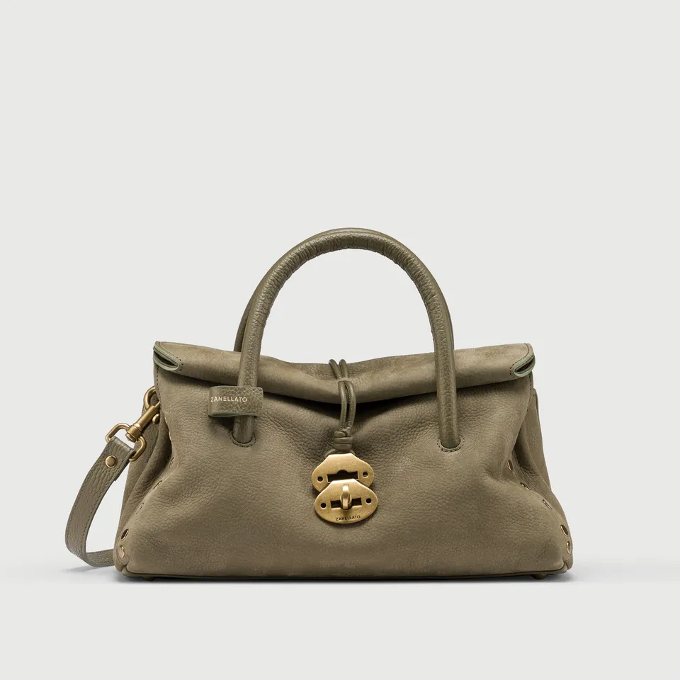 Zanellato Dotta® S borsa verde in pelle nabuk
