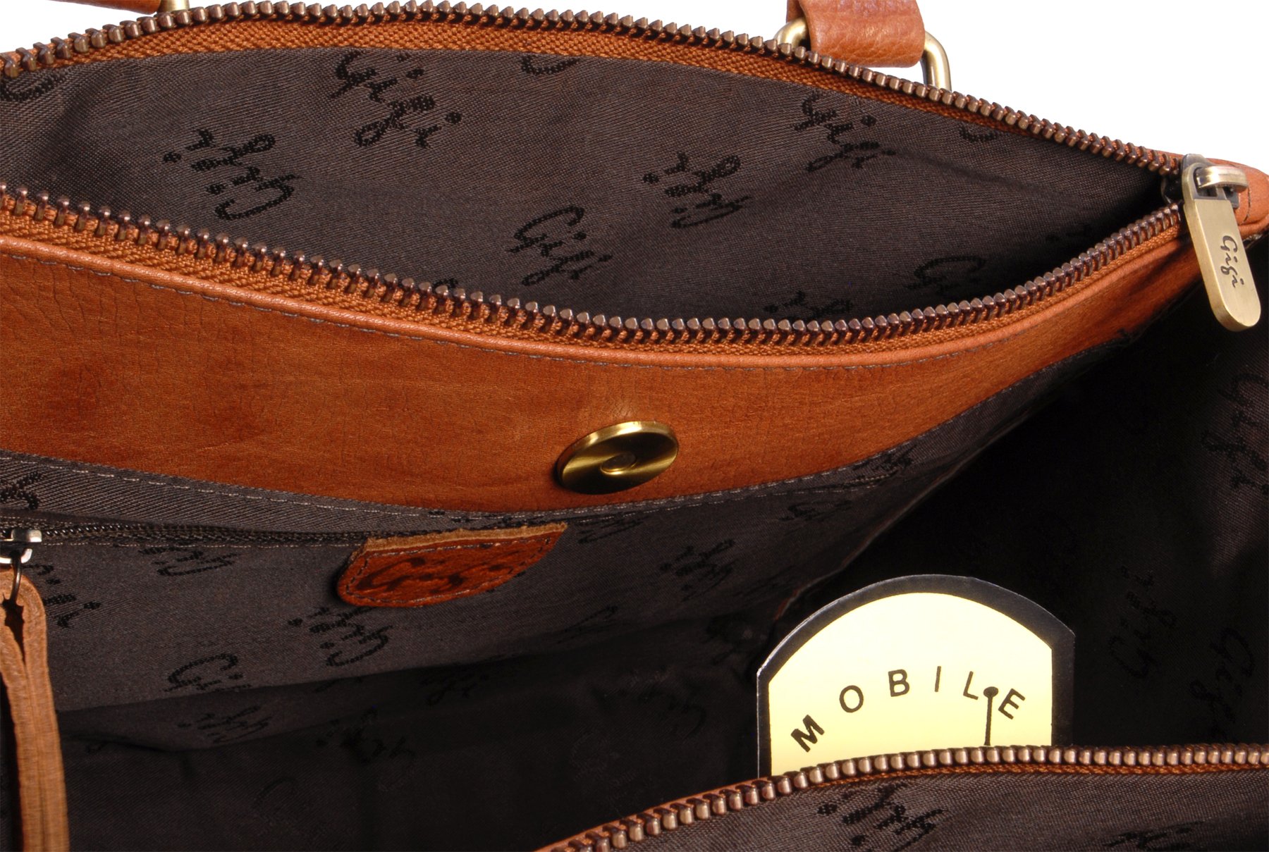 Gigi Giovanna Collection 9046G borsa tote in pelle media espandibile