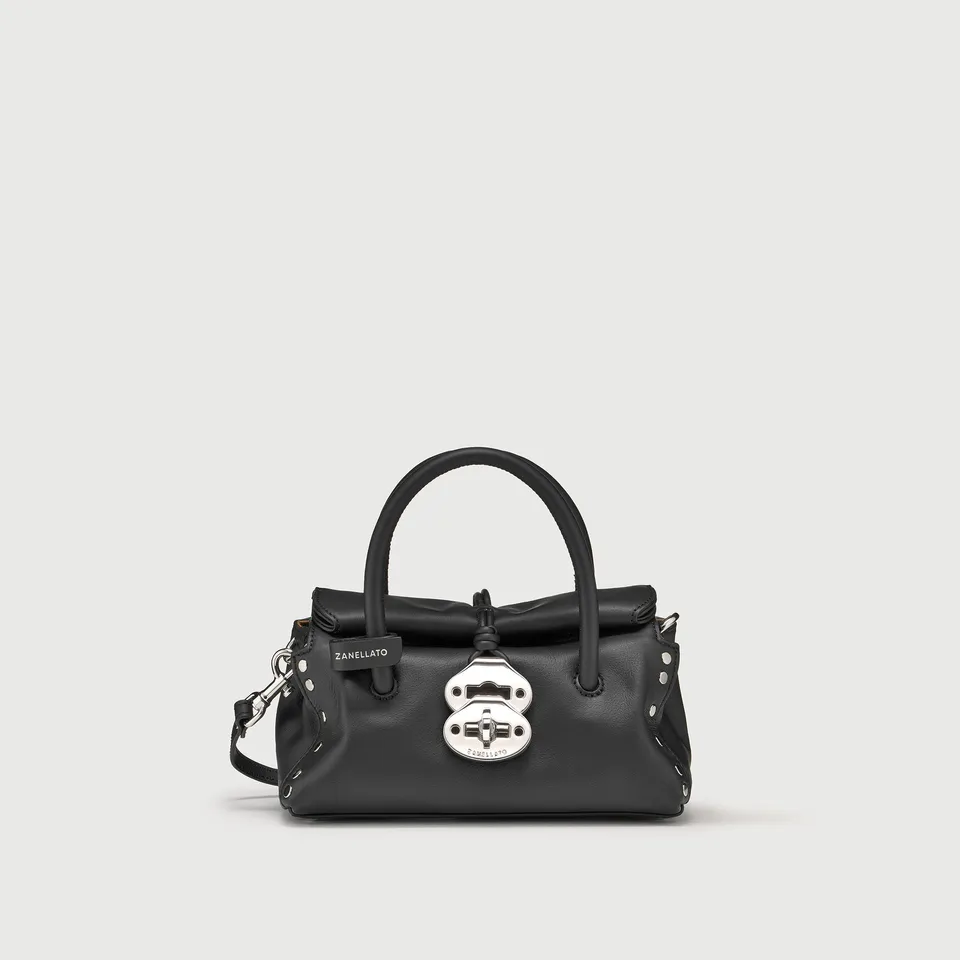 Zanellato Dotta® BABY borsa mini nera in pelle liscia