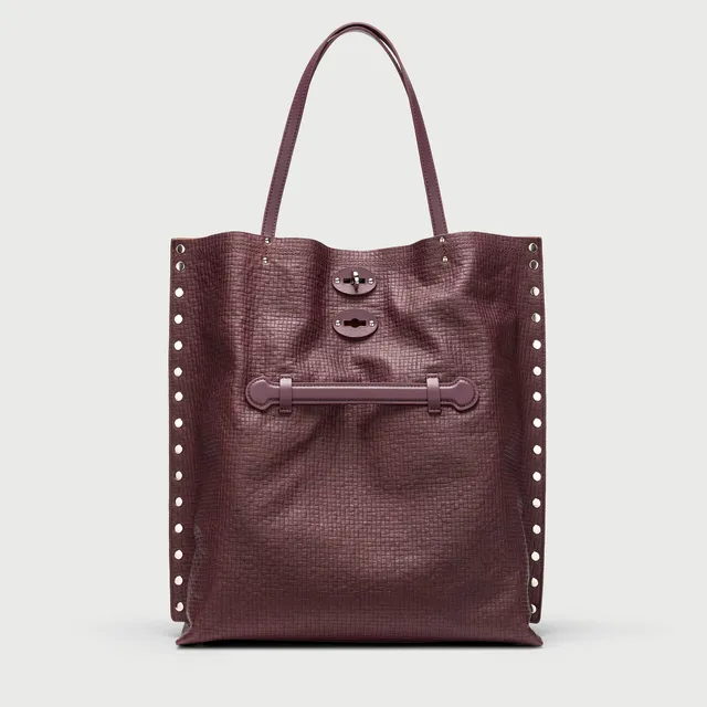 Zanellato A' Spasso® M borsa tote Red Chianti in pelle stampata