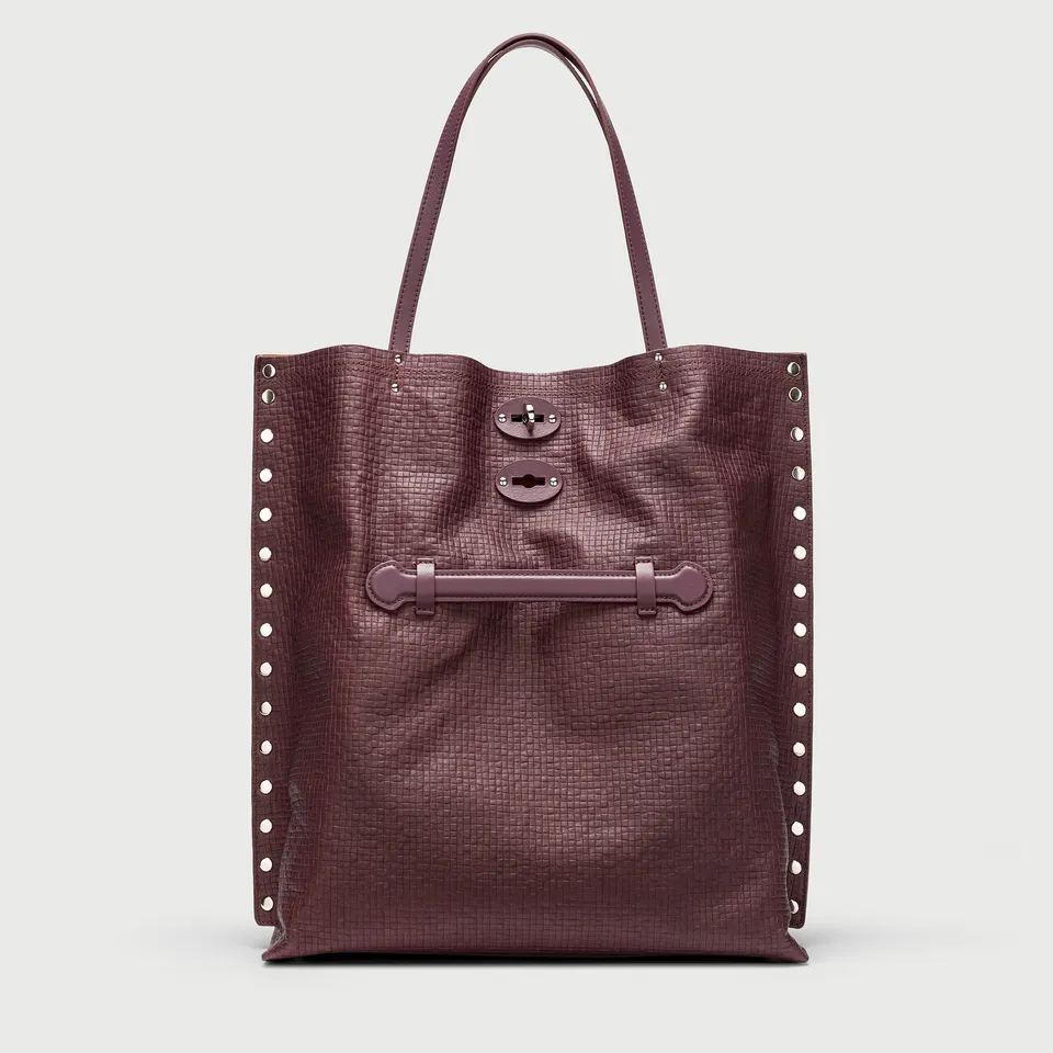 Zanellato A' Spasso® M borsa tote Red Chianti in pelle stampata