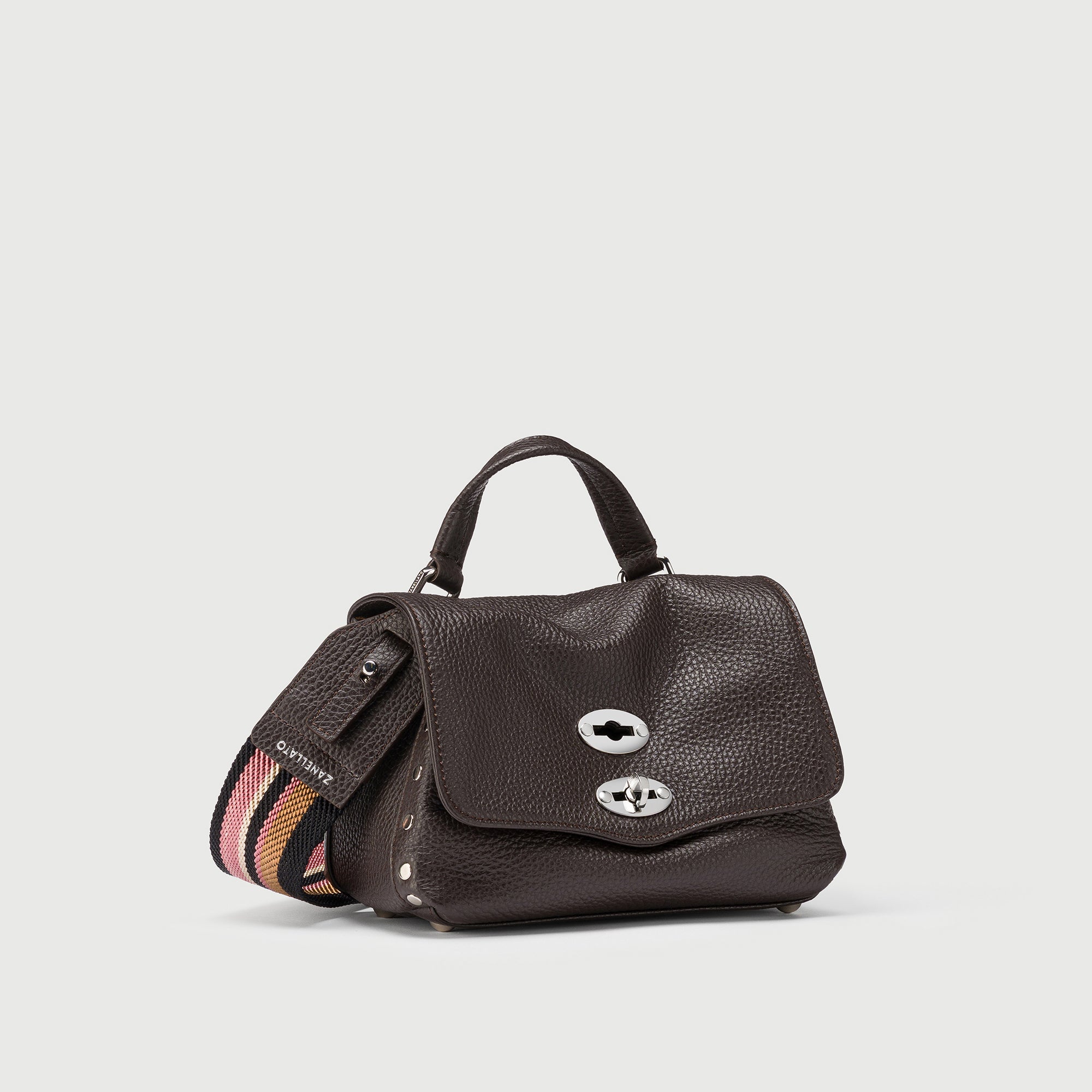 Zanellato Postina® Baby borsa marrone pelle martellata idrorepellente