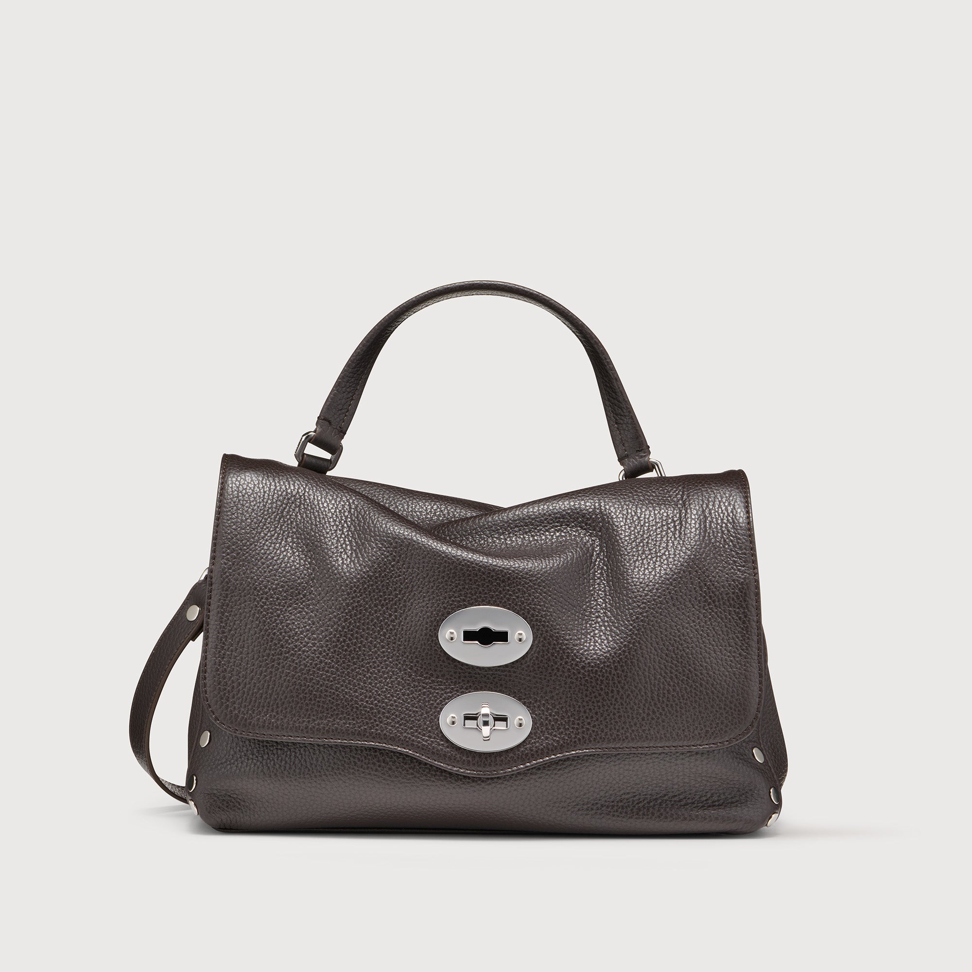 Zanellato Postina® S borsa a mano Brown Dolce Amaro in pelle martellata