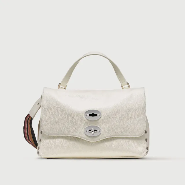 Zanellato Postina® S borsa a mano bianco latte in pelle martellata