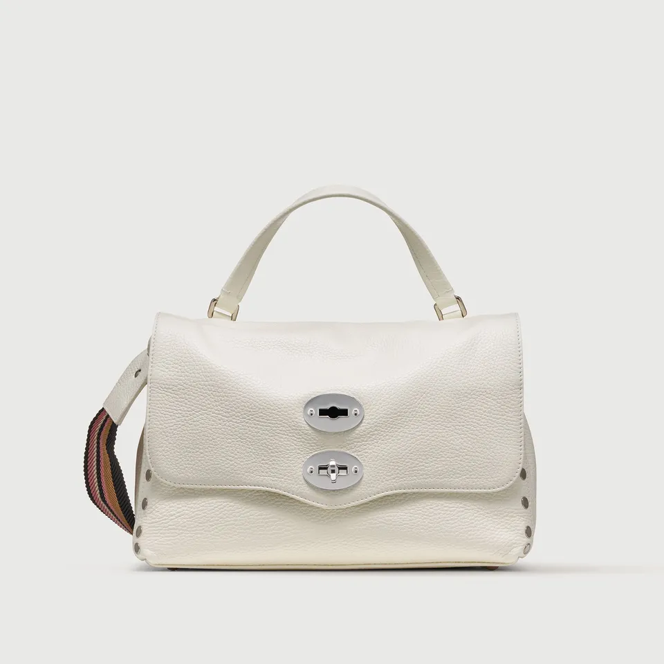Zanellato Postina® S borsa a mano bianco latte in pelle martellata