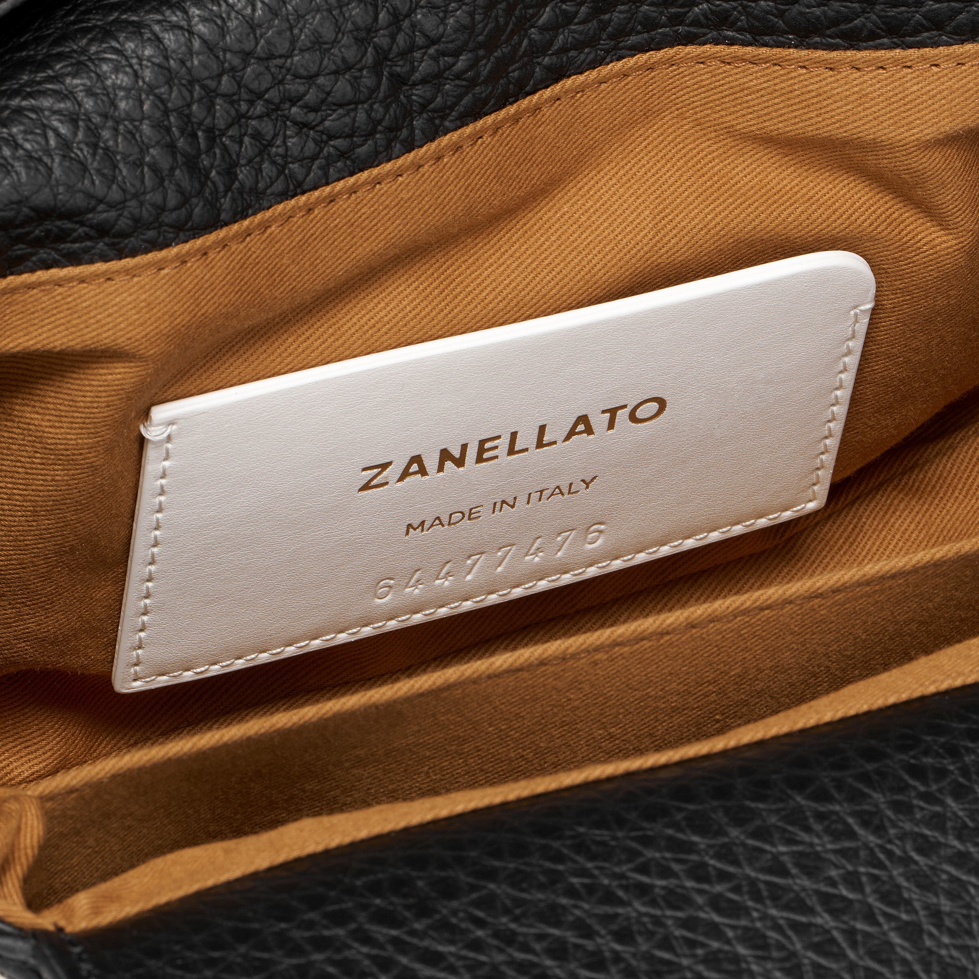 Zanellato Dotta® Baby borsa a mano nera pelle martellata