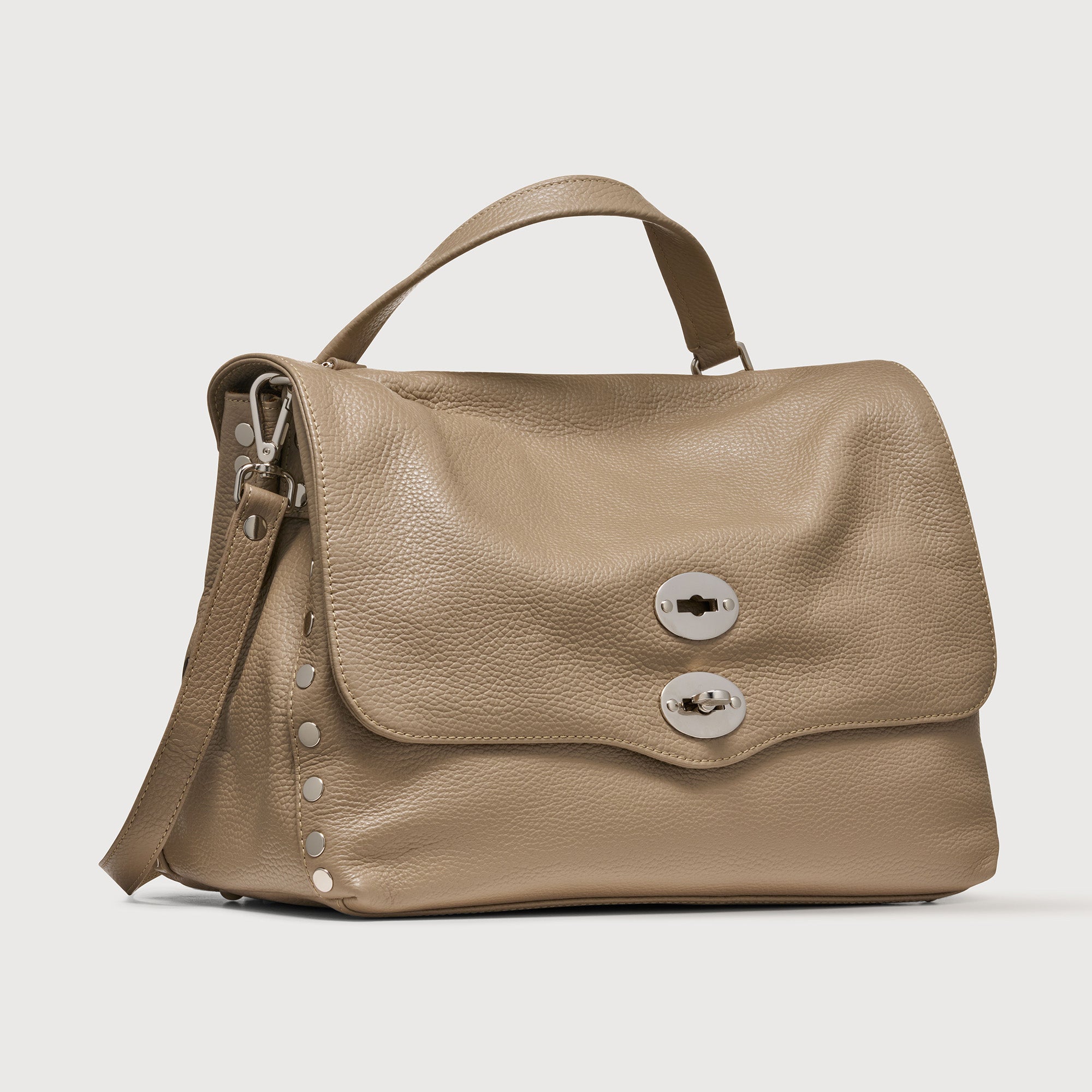 Zanellato Postina® M borsa grigia Creta pelle martellata