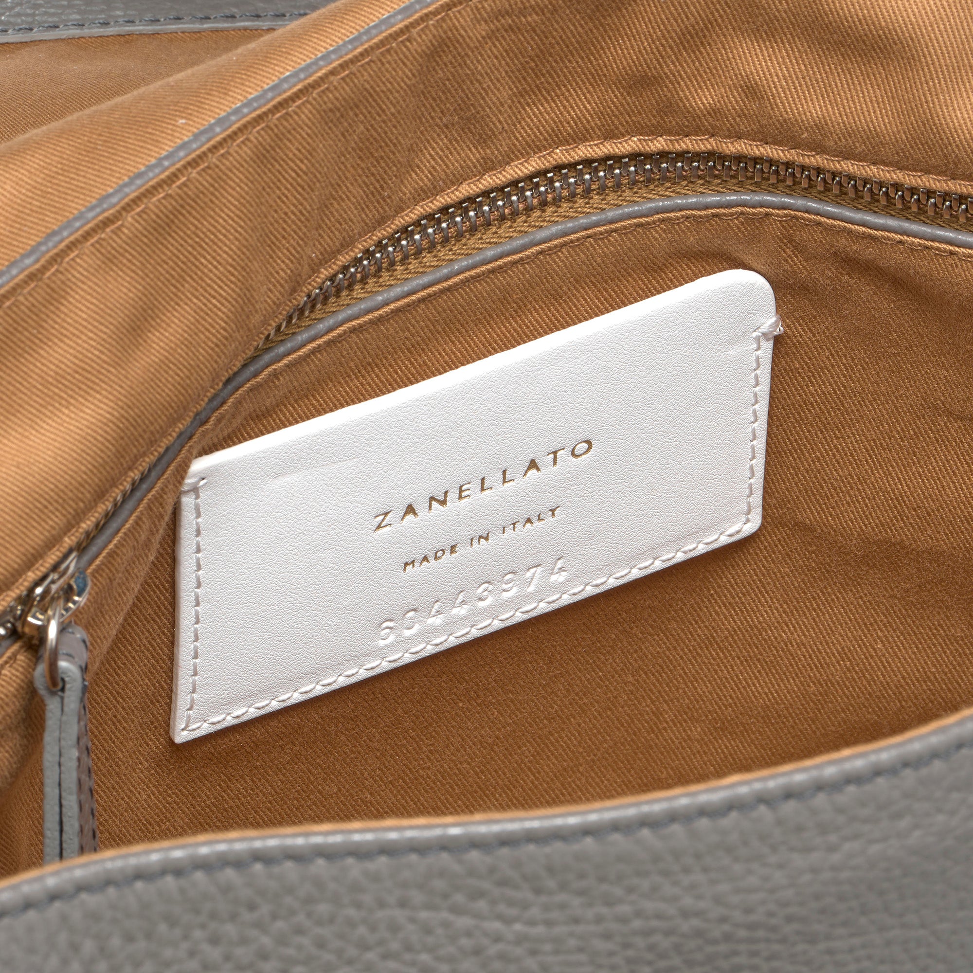 Zanellato Postina® S borsa grigia in pelle martellata