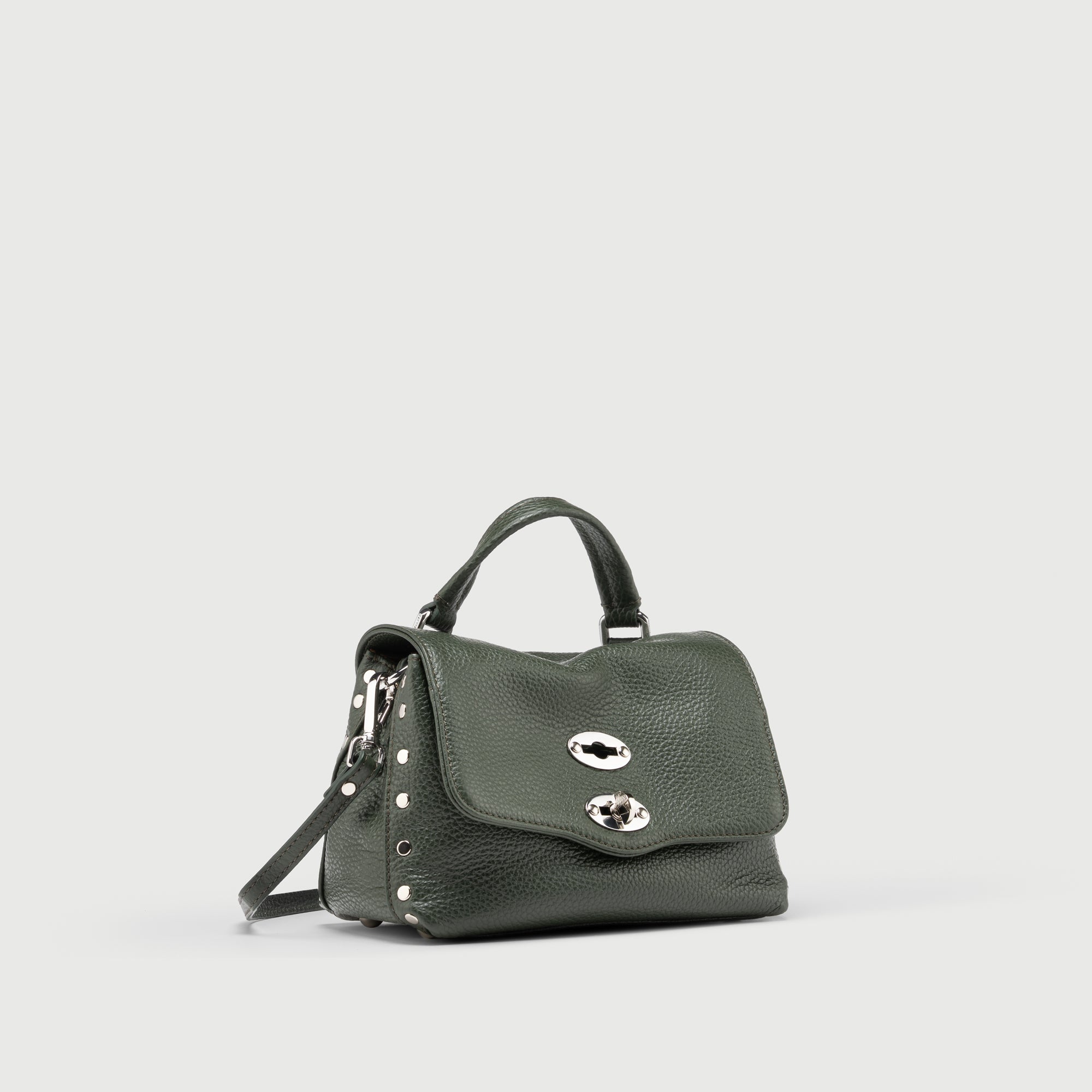 Zanellato Postina® BABY borsa verde Giardino di Boboli in pelle martellata