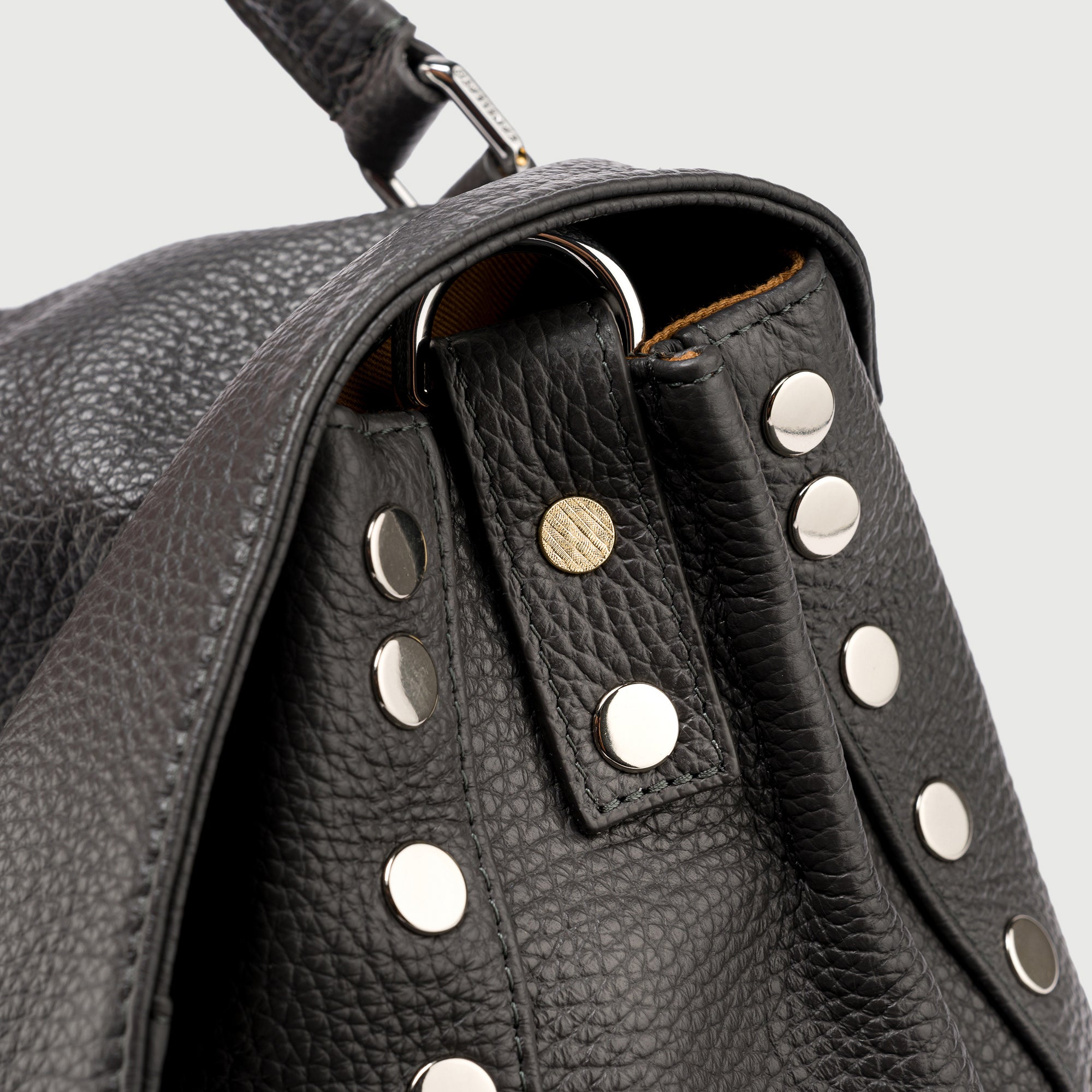 Zanellato Postina® M borsa a tracolla grigio Vulcano in pelle martellata
