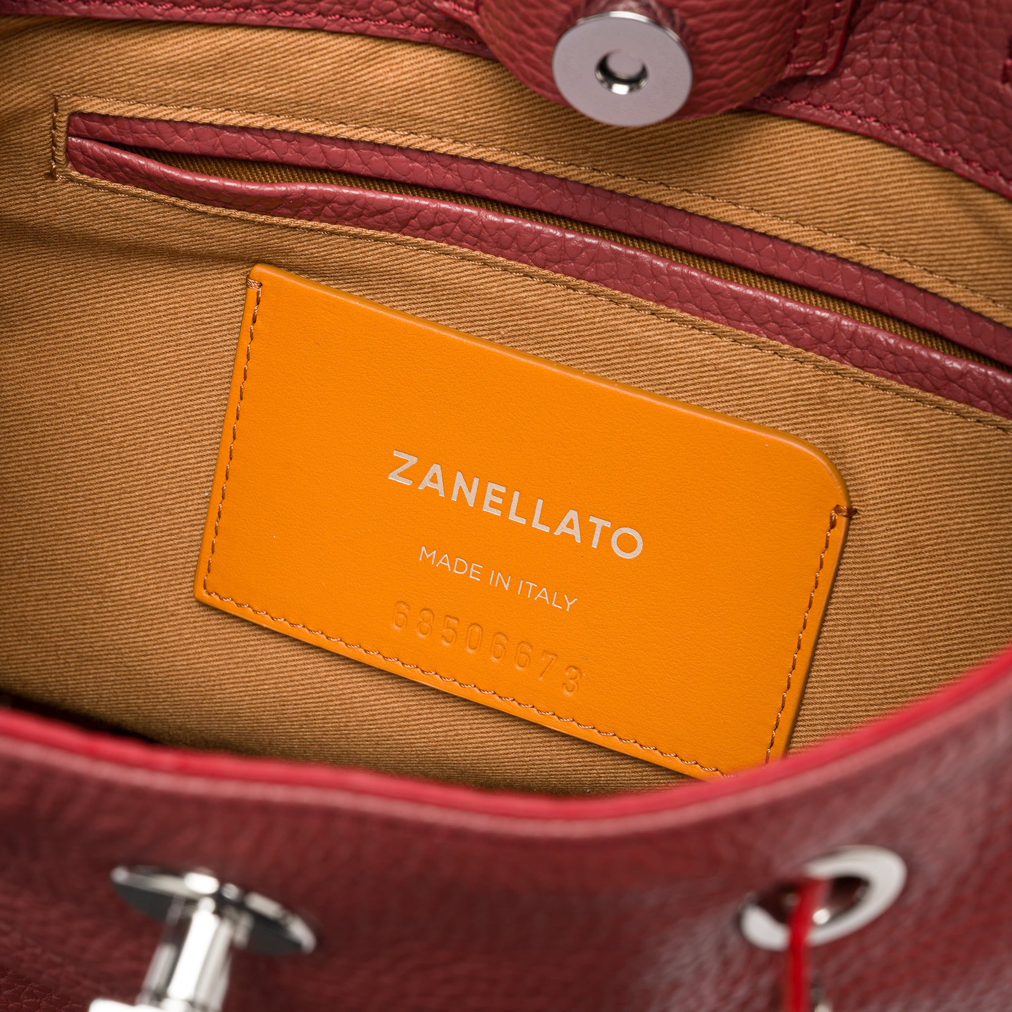 Zanellato Mondà® S borsa a mano rossa martellata