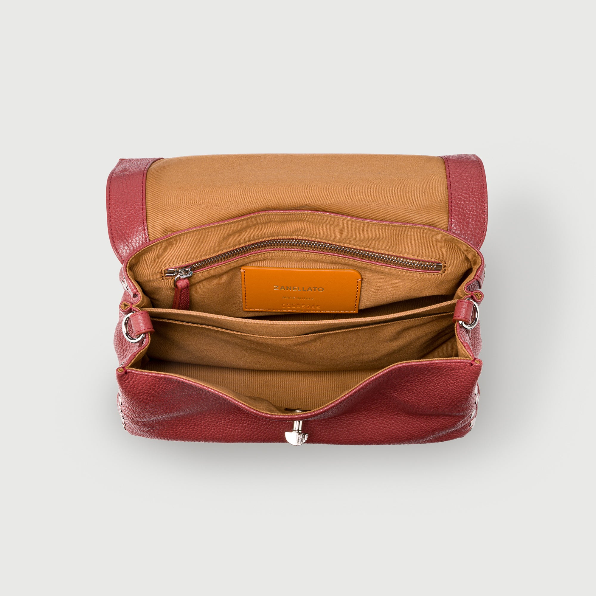 Zanellato Postina® S borsa rossa Radicchio di Treviso in pelle martellata
