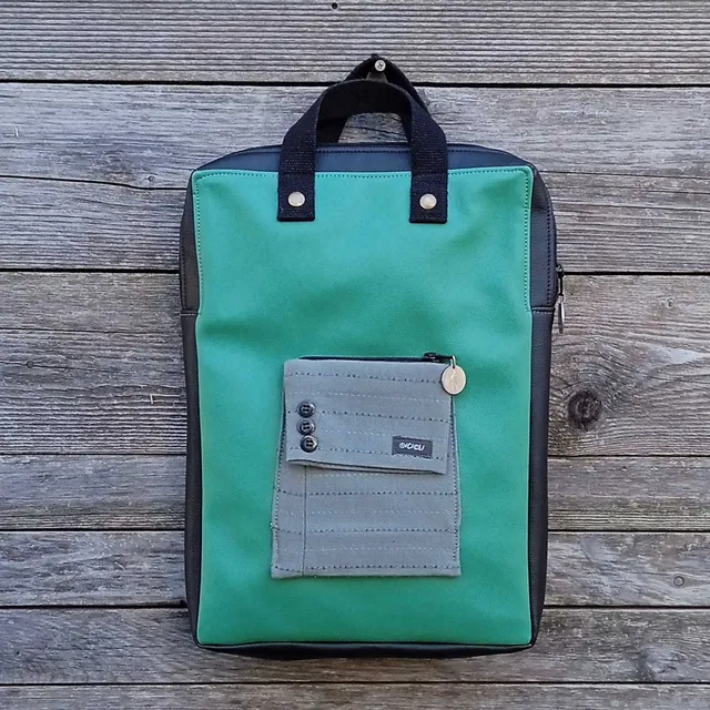 Ricicli Design Borse Zaino Ganzo n°02 unisex nero e verde