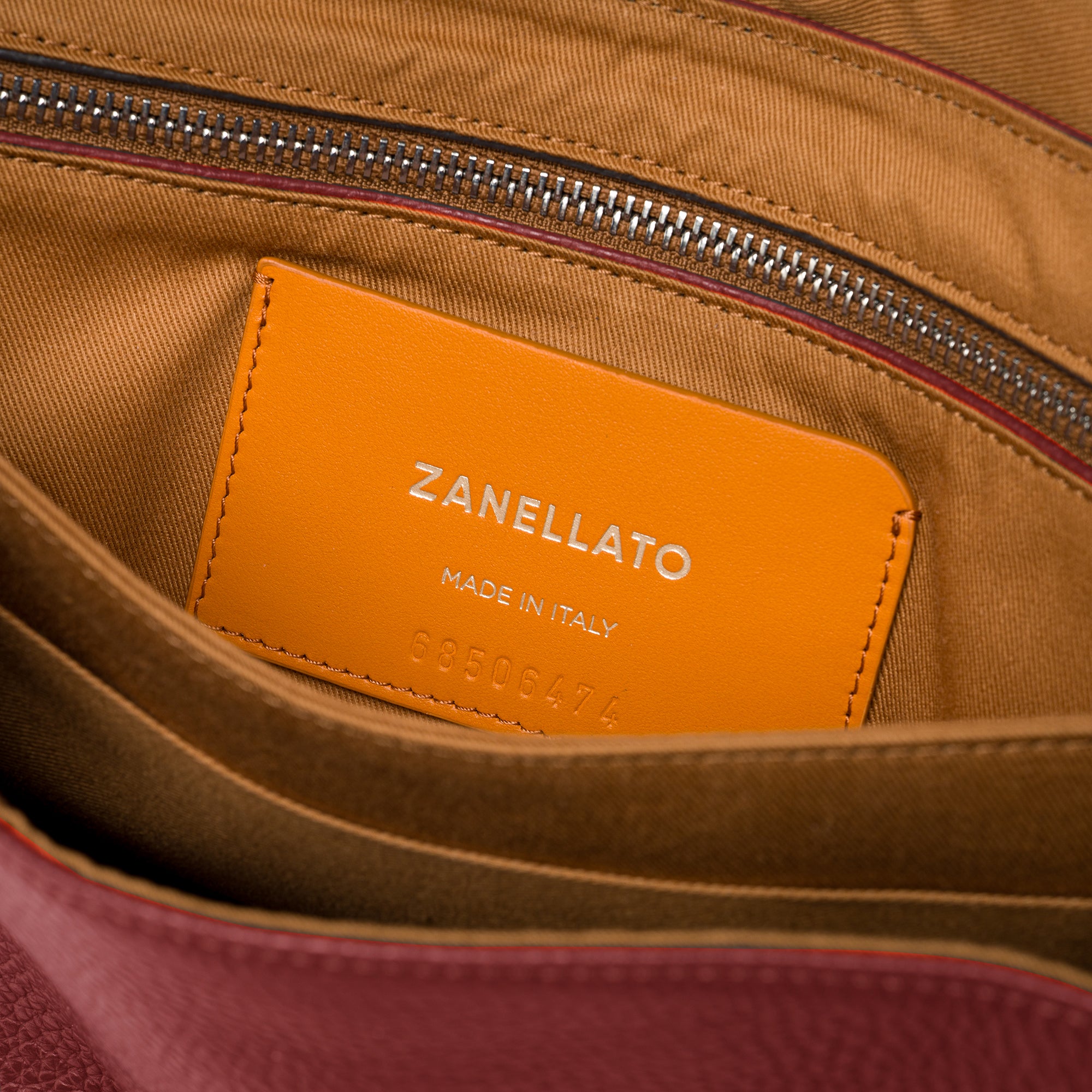Zanellato Postina® S borsa rossa Radicchio di Treviso in pelle martellata