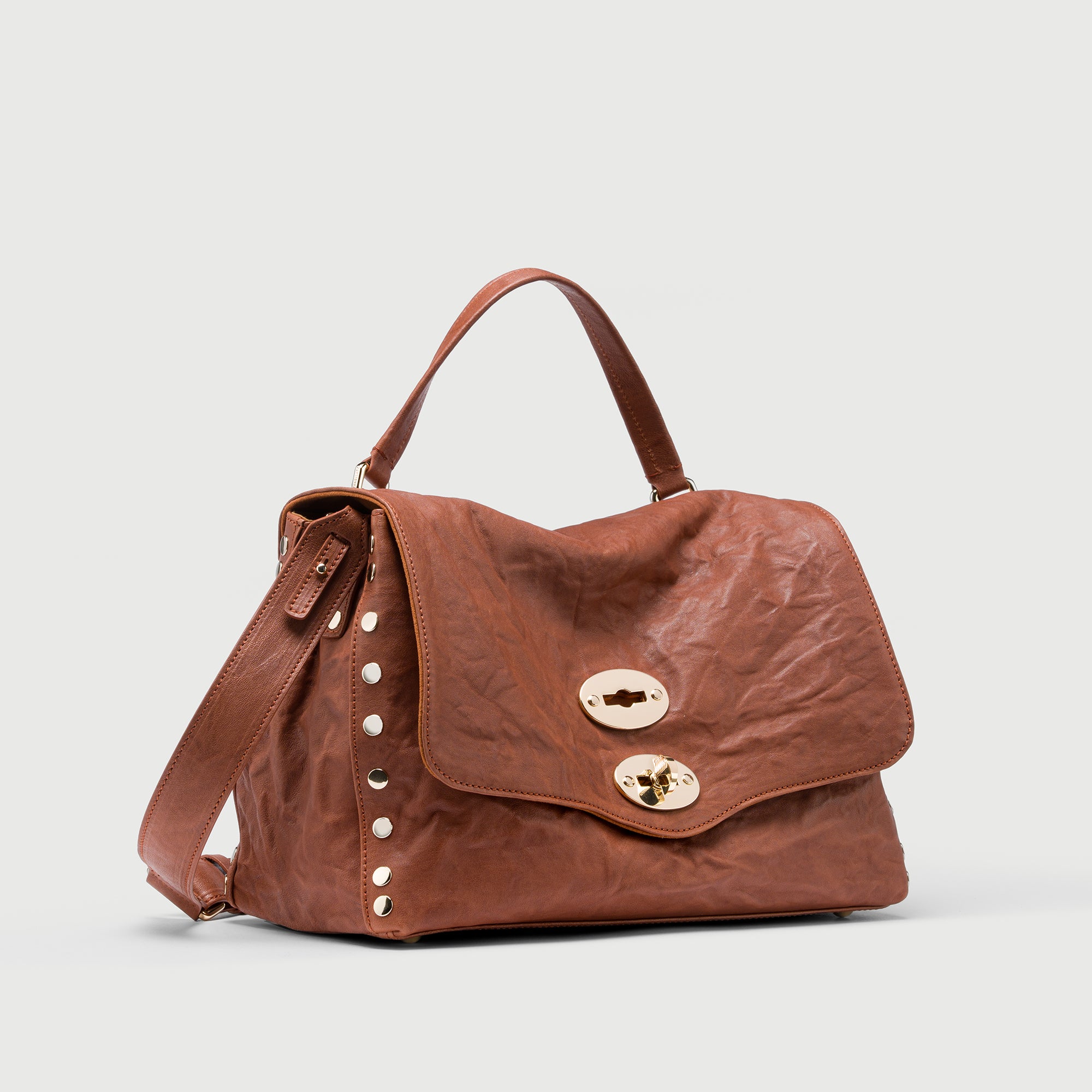 Zanellato Postina® S borsa marrone pelle stropicciata