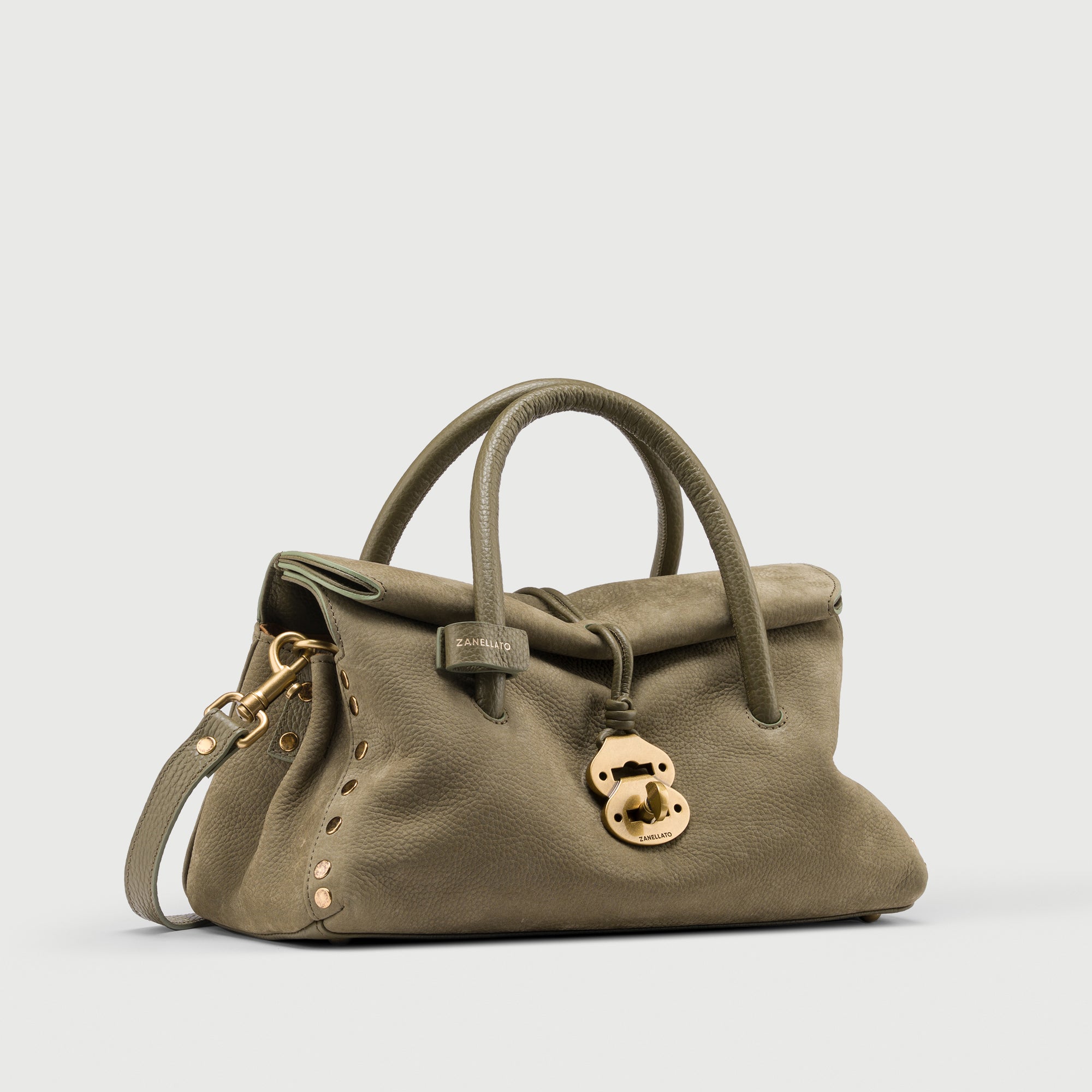Zanellato Dotta® S borsa verde in pelle nabuk