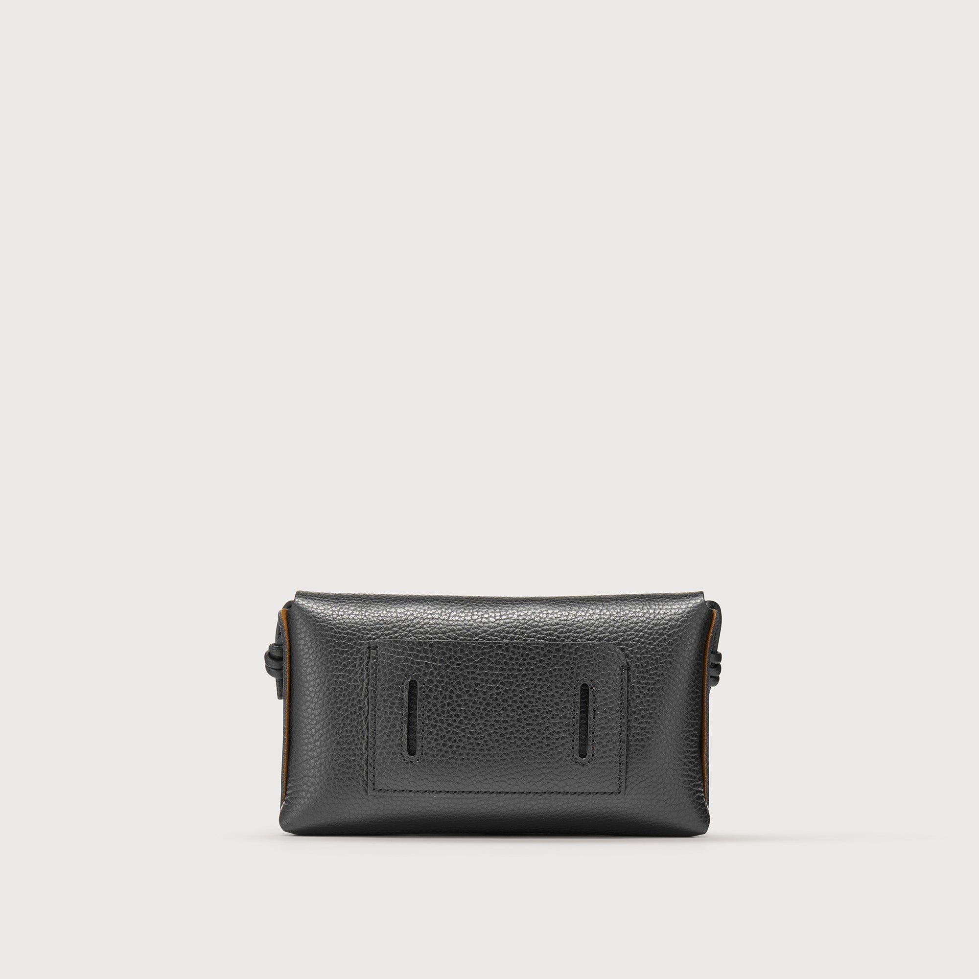 Zanellato Lettera® Small Bag pochette nera in pelle martellata