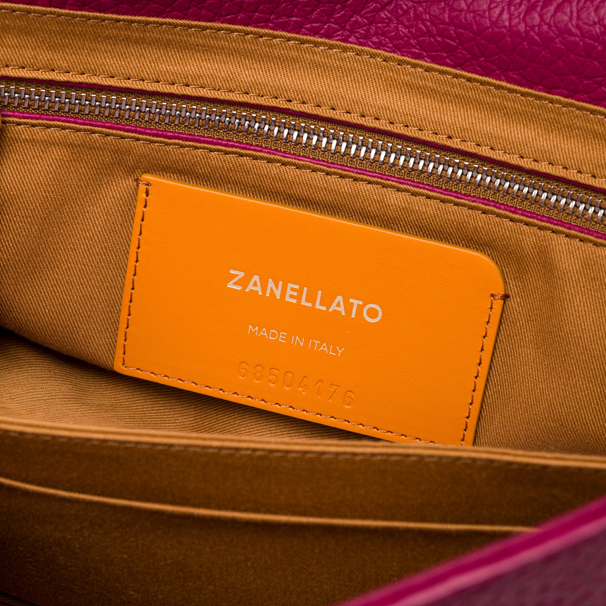 Zanellato Dotta® S borsa rosa Damasco in pelle martellata