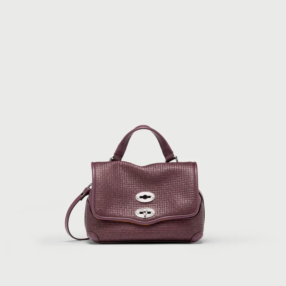 Zanellato Postina® Baby in Red Chianti borsa in pelle stampata
