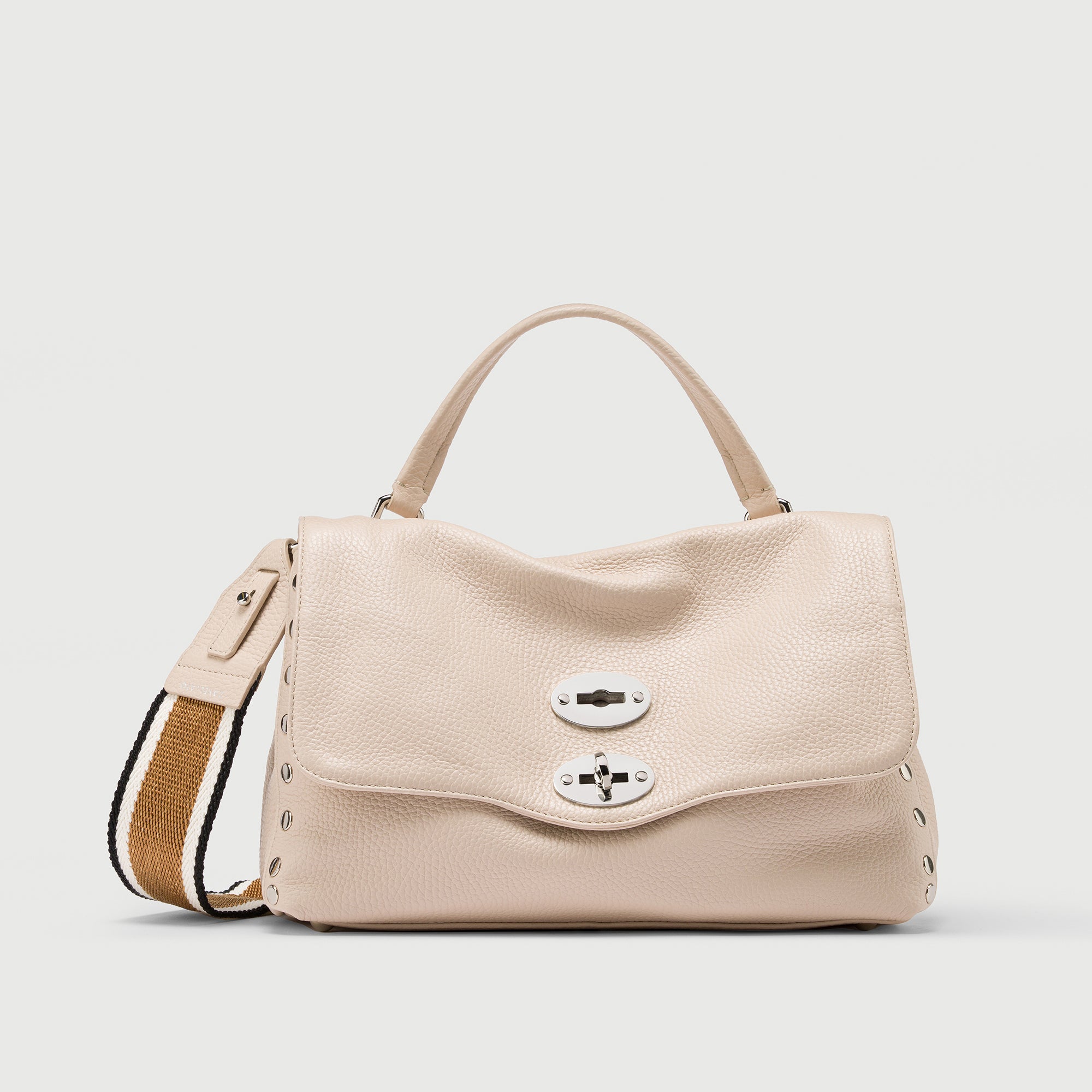 Zanellato Postina® S borsa bianca Carnaroli in pelle martellata