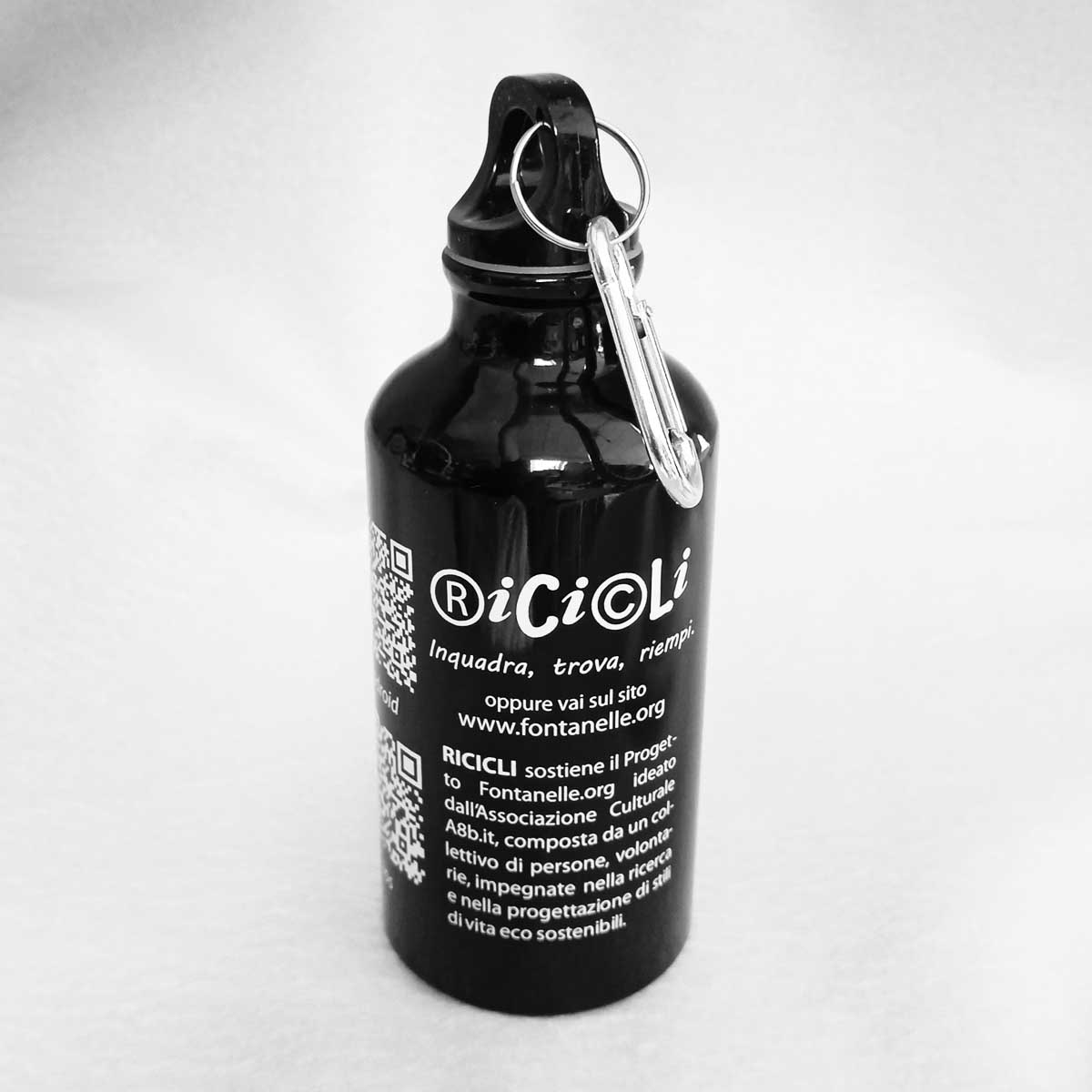 Ricicli Design Accessori Borraccia in alluminio 400ml borraccia nera