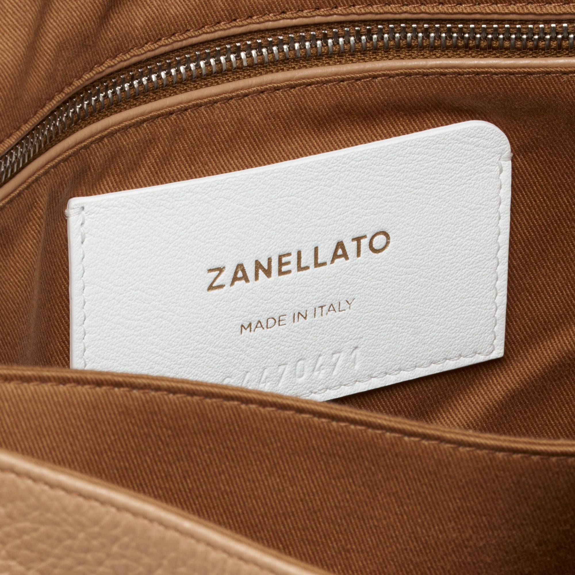 Zanellato Postina® M borsa marrone Cantucci in pelle martellata