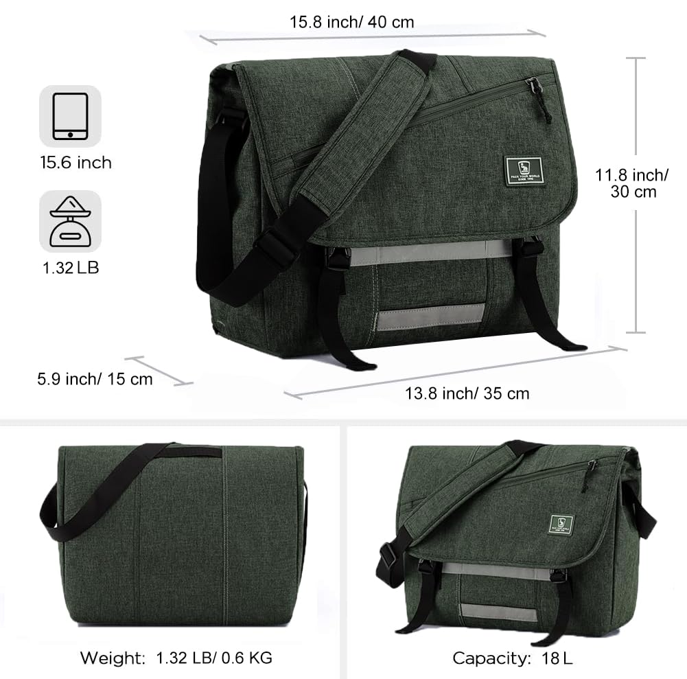 OIWAS Messenger Bags borsa a tracolla verde per laptop 15,6 pollici