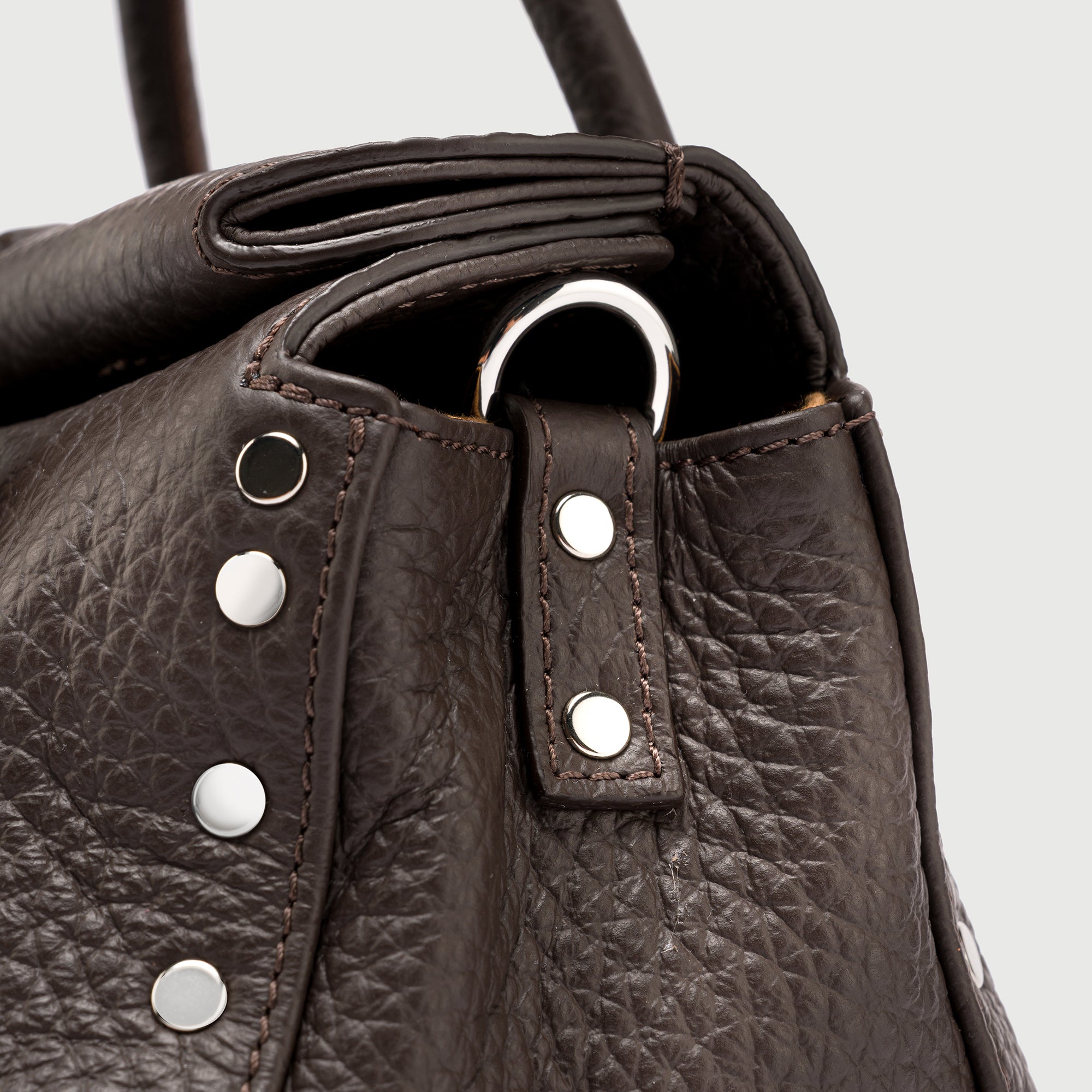 Zanellato Dotta® Baby borsa marrone in pelle martellata