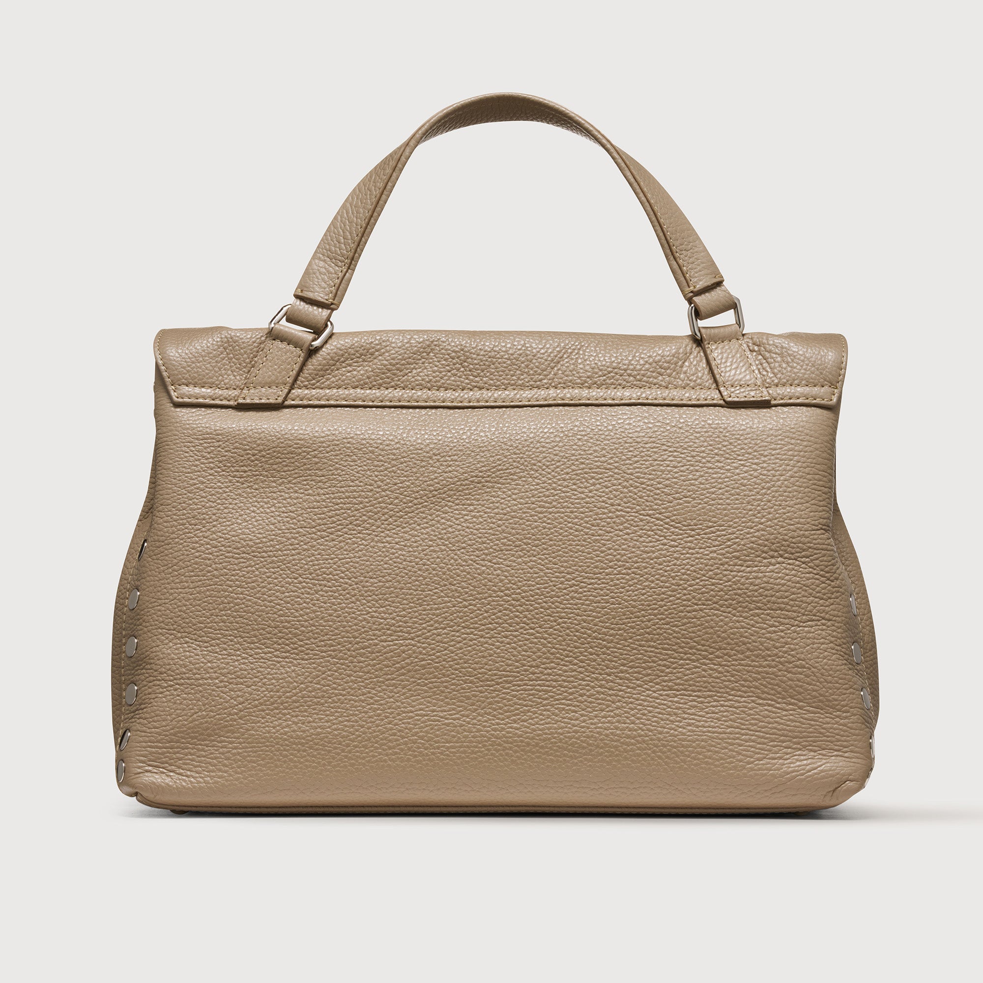 Zanellato Postina® M borsa grigia in pelle martellata idrorepellente