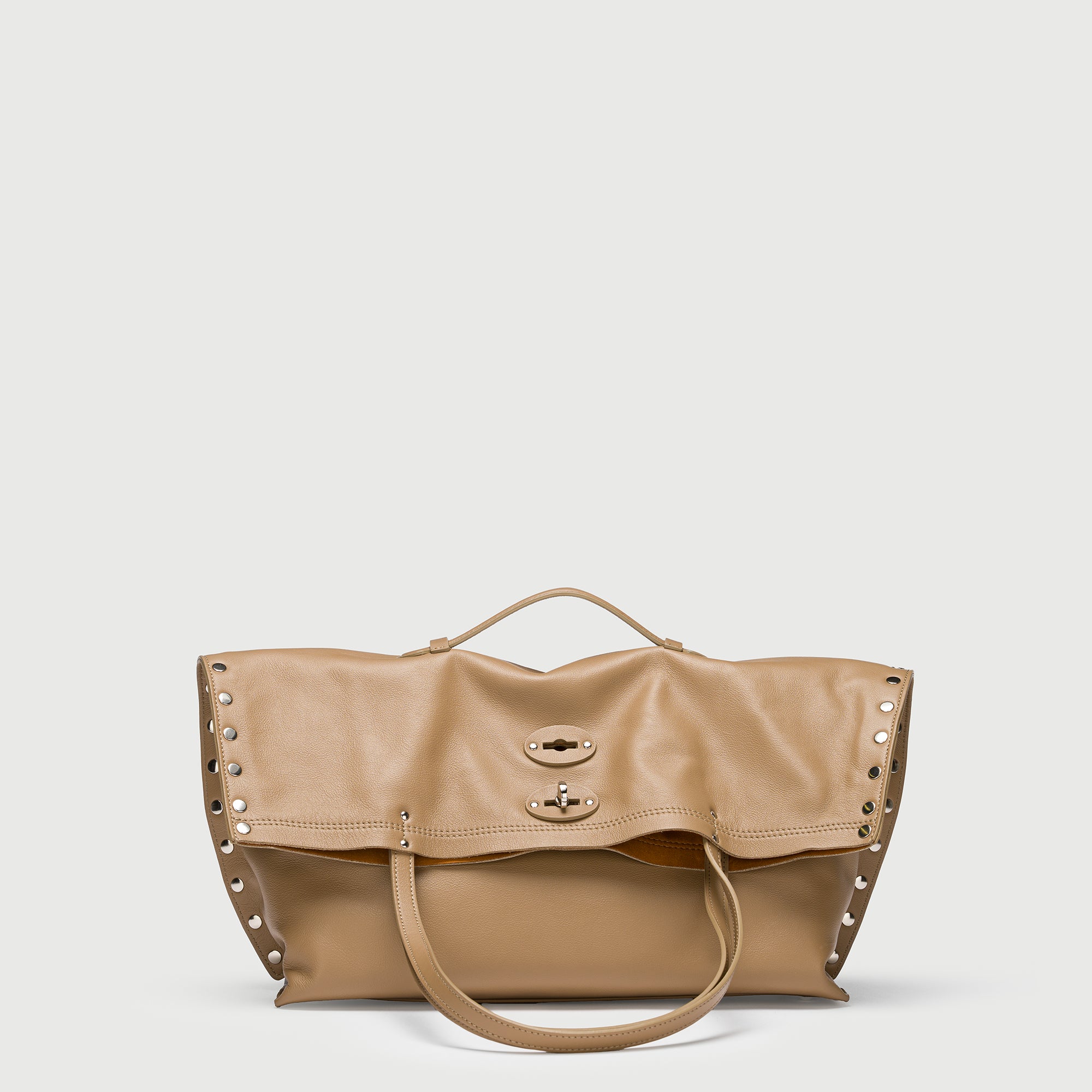 Zanellato A' Spasso® M borsa grigia in pelle liscia