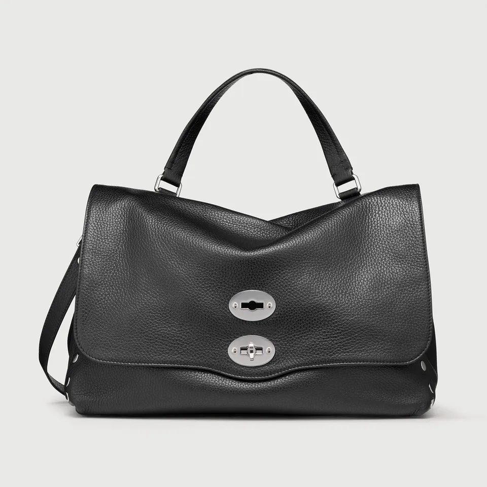 Zanellato Postina® M borsa nera in pelle martellata