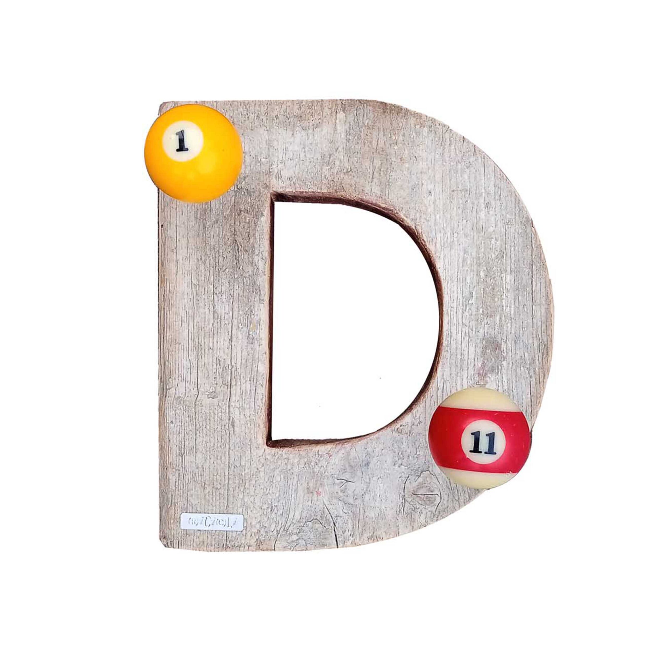 Ricicli Design Casa Attaccapanni lettera D in legno recuperato