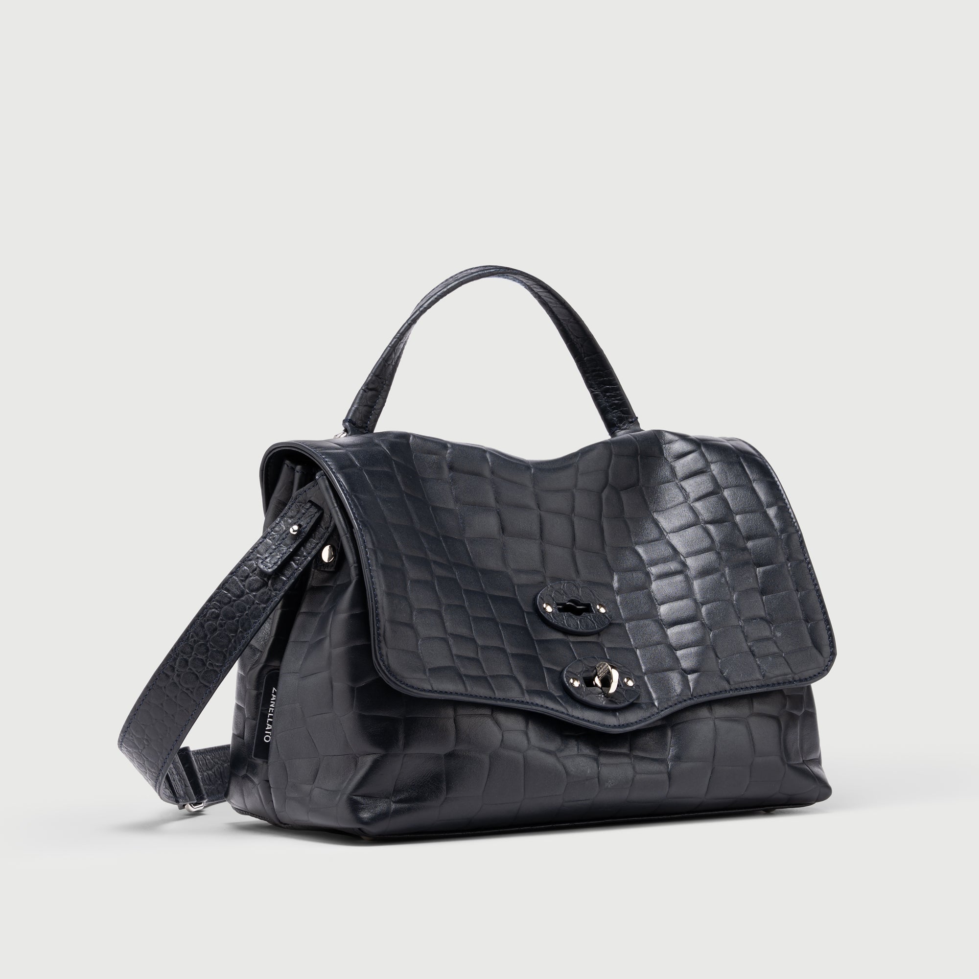 Zanellato Postina® S borsa Blue Orione in pelle stampata