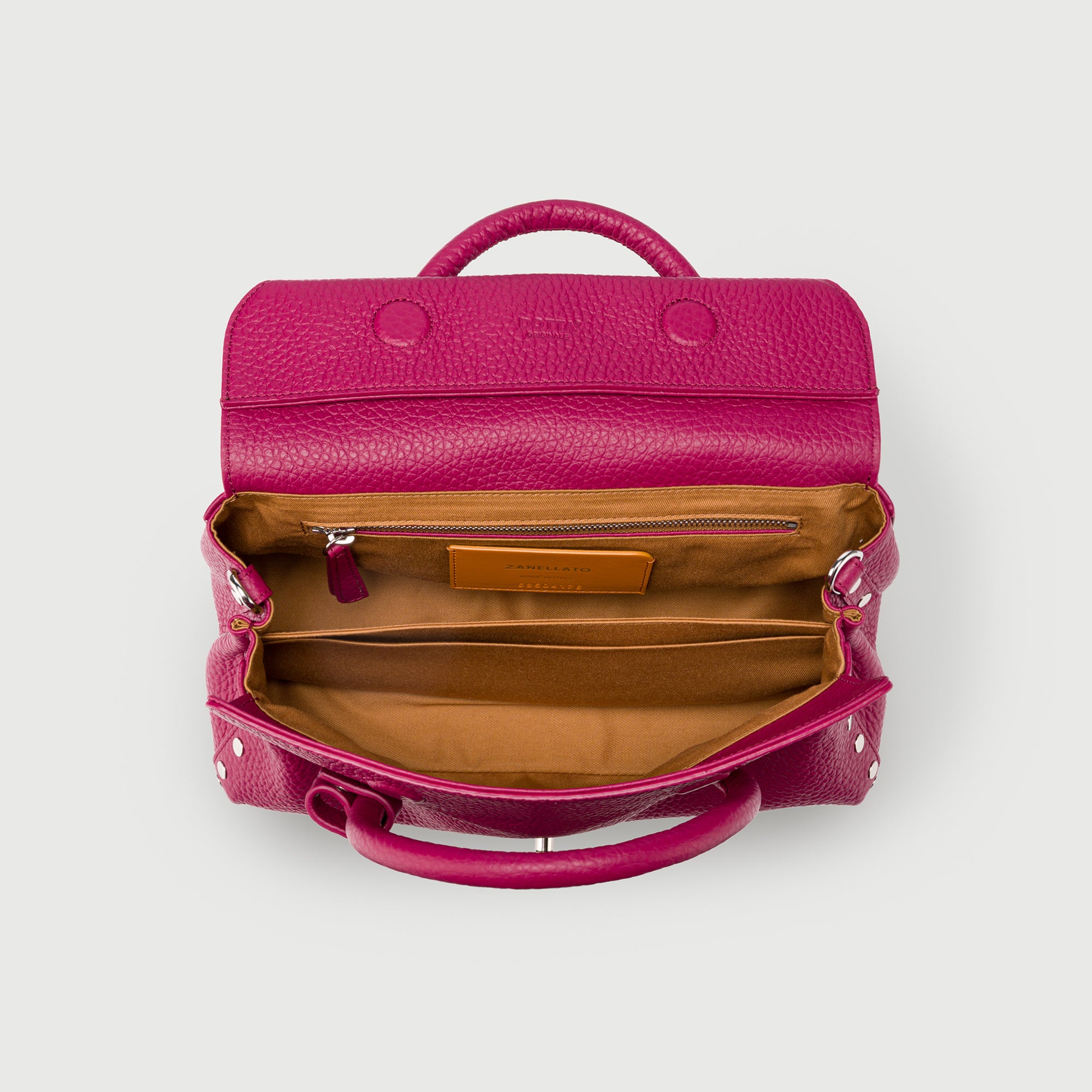 Zanellato Dotta® S borsa rosa Damasco in pelle martellata