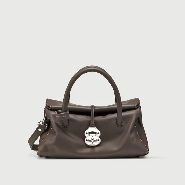 Zanellato Dotta® S in Brown Gianduiotto borsa in pelle liscia
