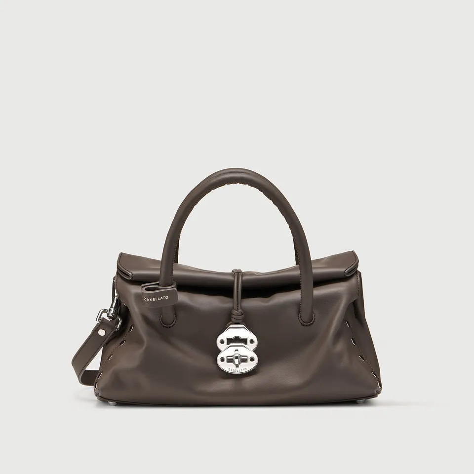 Zanellato Dotta® S in Brown Gianduiotto borsa in pelle liscia