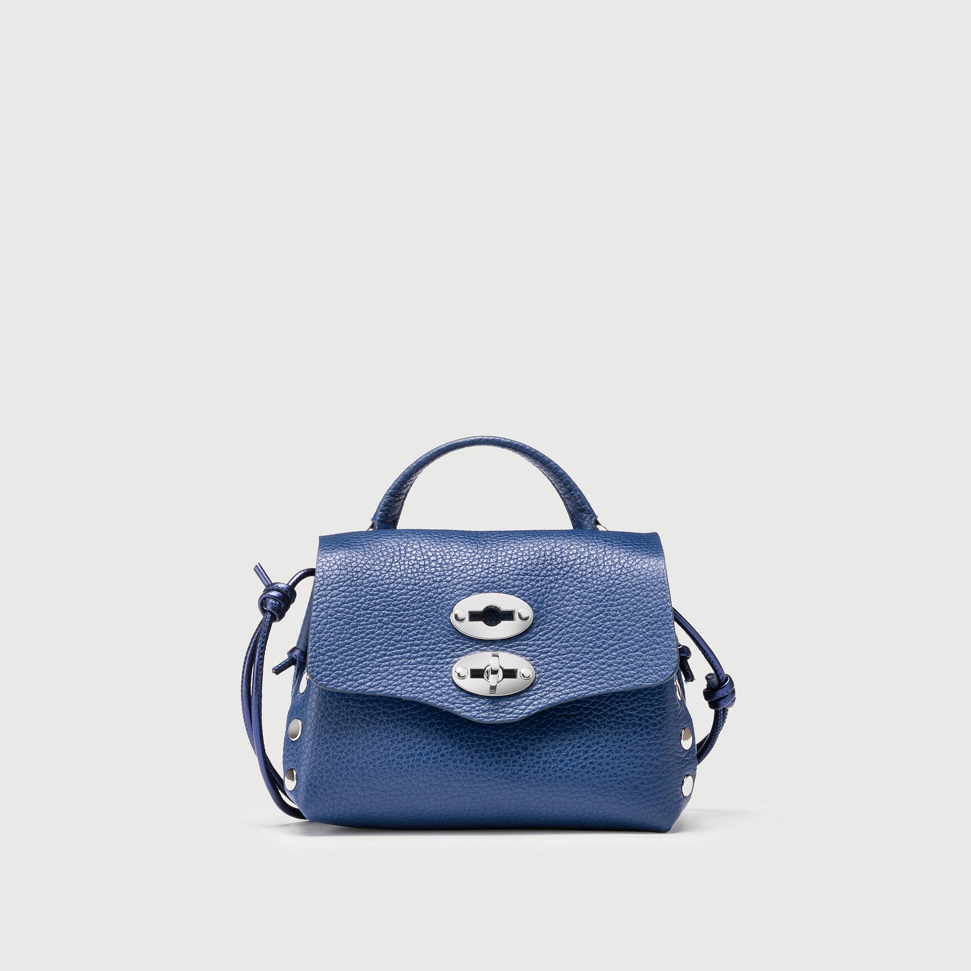 Zanellato Postina® SBABY borsa blu More di Rovo in pelle laminata